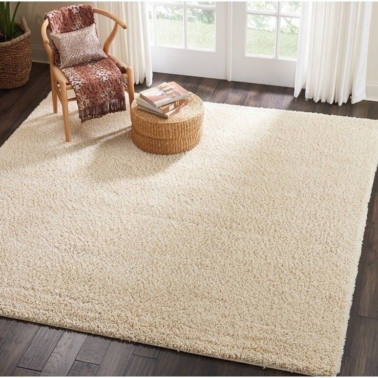 Nourison Malibu Shag Moderner Plüsch-Teppich in fester Ausführung