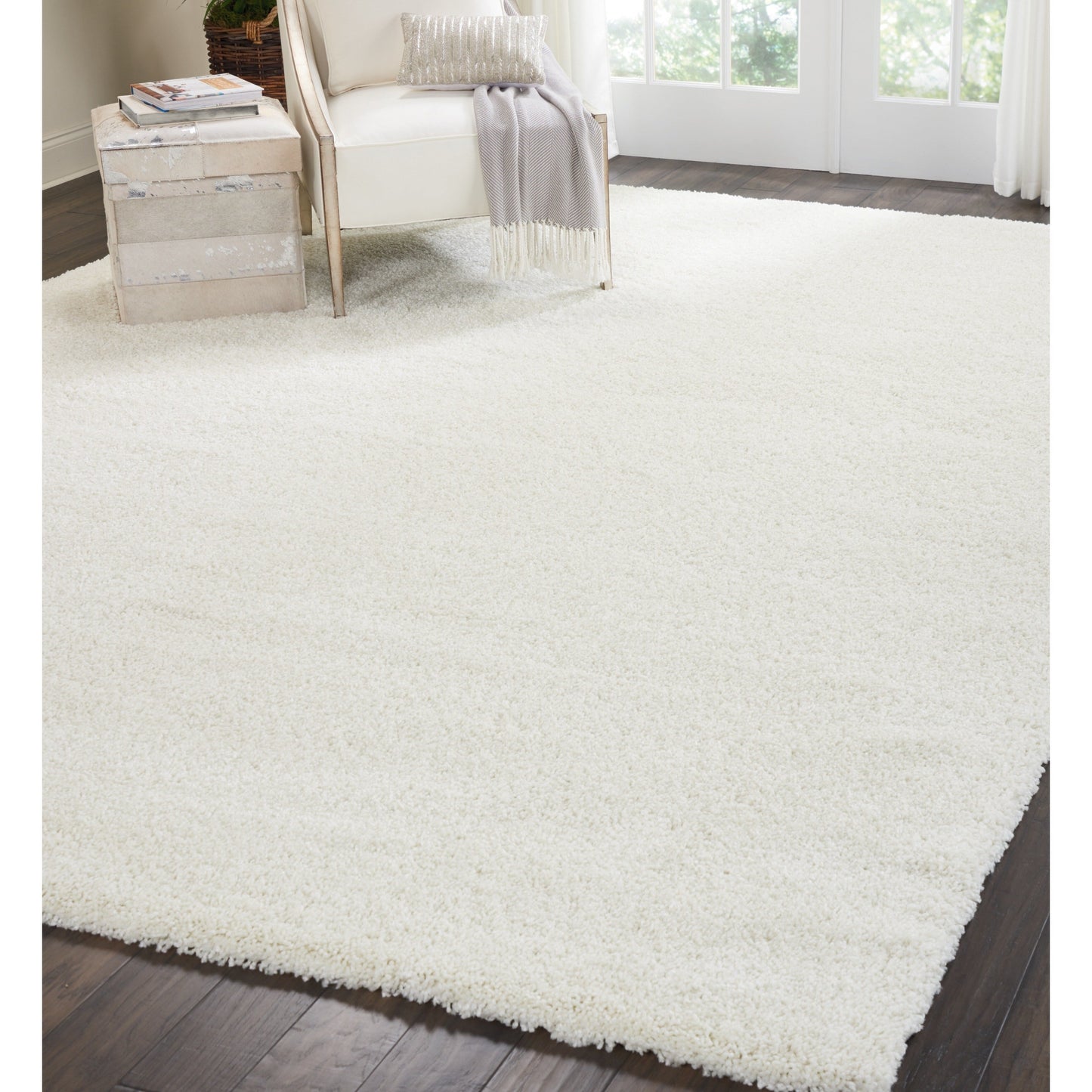 Nourison Malibu Shag Moderner Plüsch-Teppich in fester Ausführung