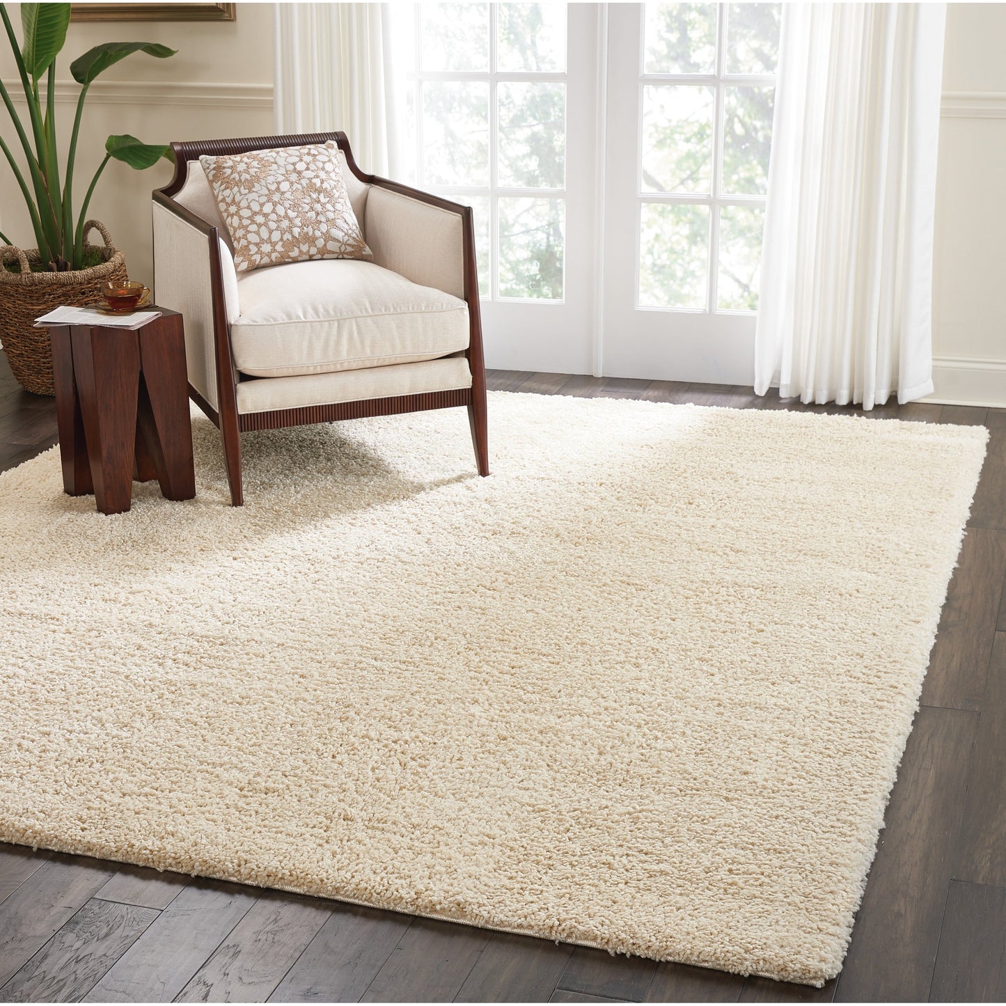 Nourison Malibu Shag Moderner Plüsch-Teppich in fester Ausführung