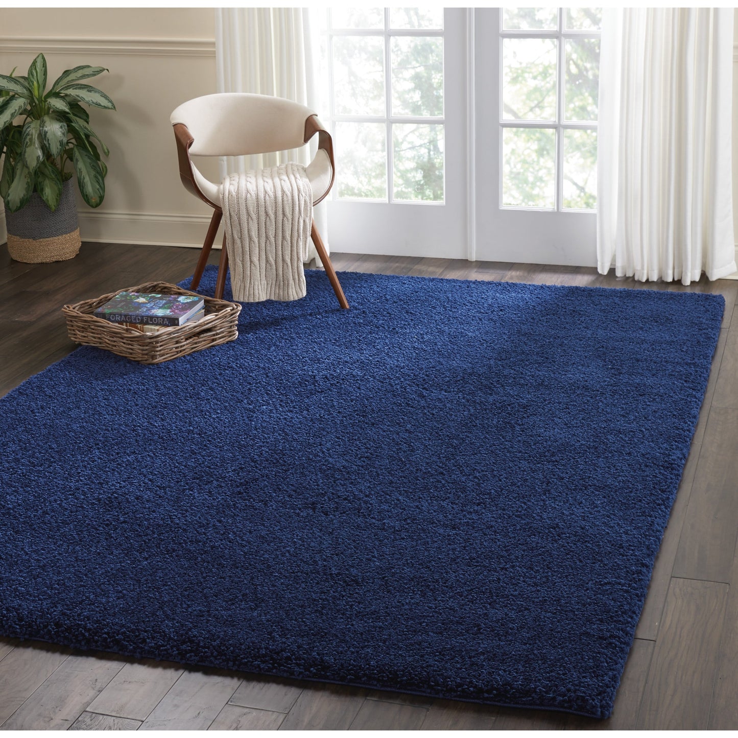 Nourison Malibu Shag Moderner Plüsch-Teppich in fester Ausführung
