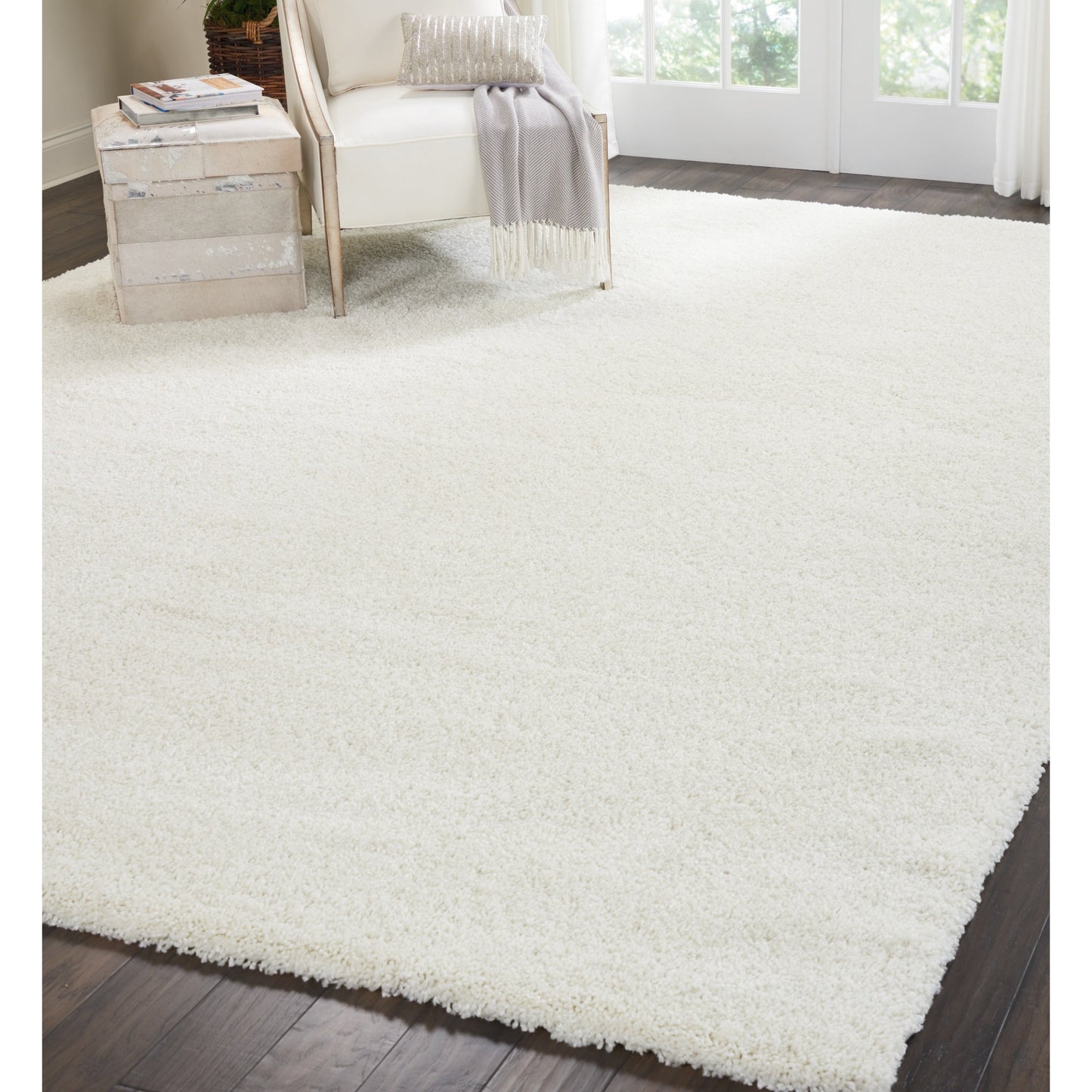 Nourison Malibu Shag Moderner Plüsch-Teppich in fester Ausführung