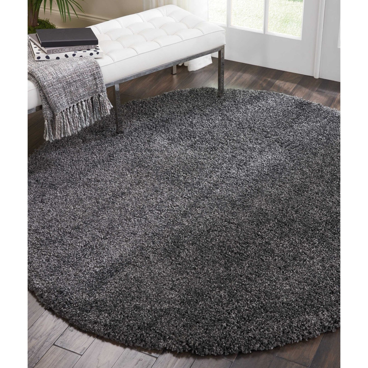 Nourison Malibu Shag Moderner Plüsch-Teppich in fester Ausführung