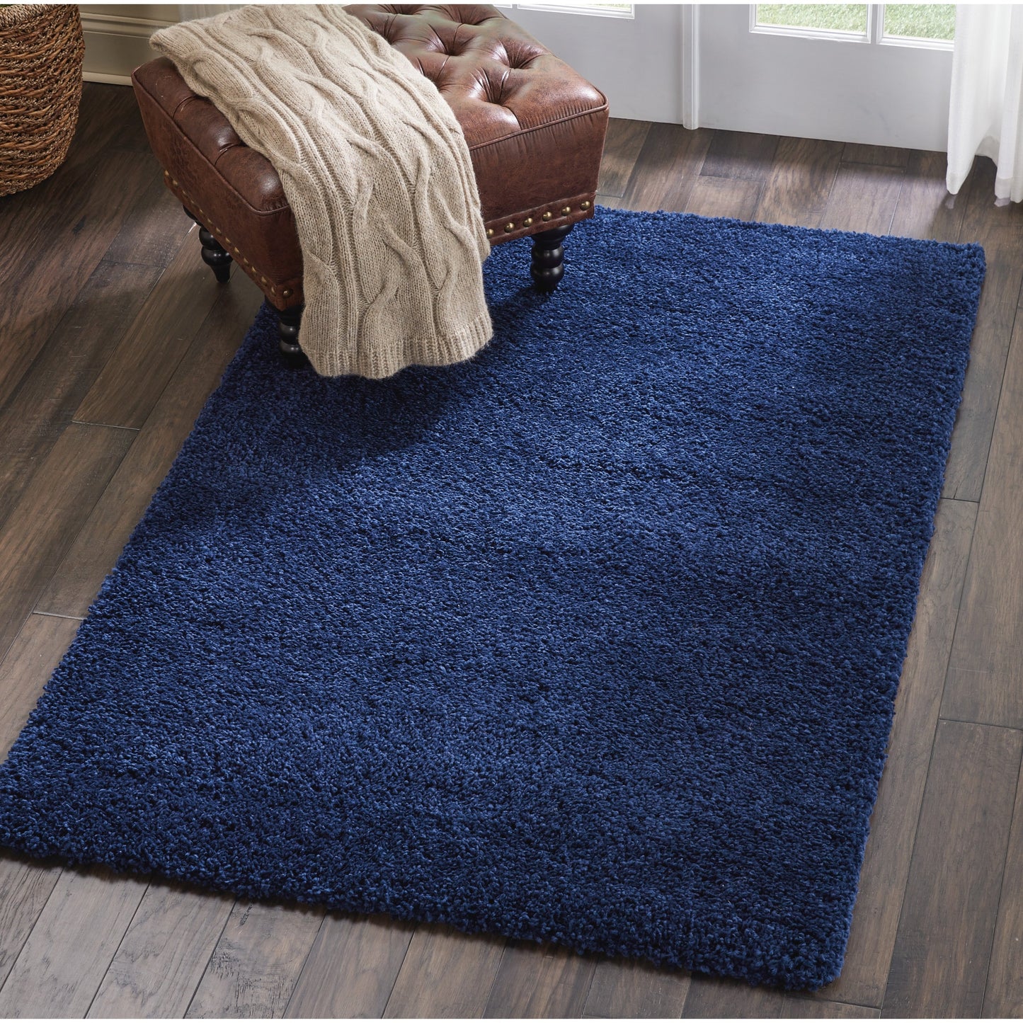 Nourison Malibu Shag Moderner Plüsch-Teppich in fester Ausführung