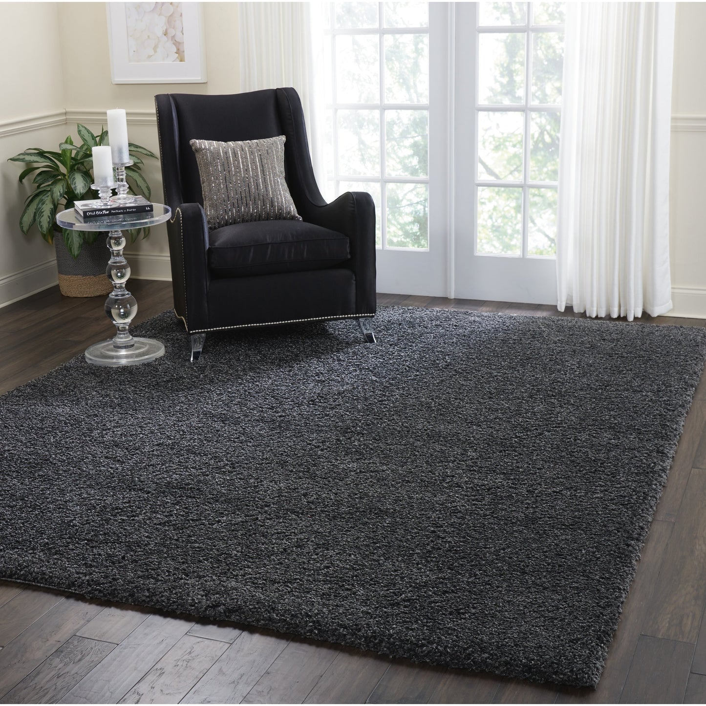 Nourison Malibu Shag Moderner Plüsch-Teppich in fester Ausführung