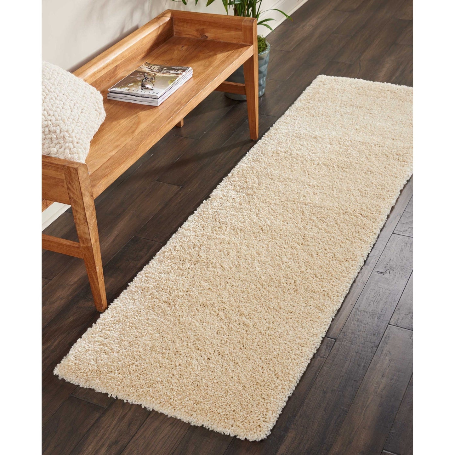 Nourison Malibu Shag Moderner Plüsch-Teppich in fester Ausführung