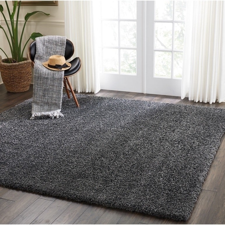 Nourison Malibu Shag Moderner Plüsch-Teppich in fester Ausführung