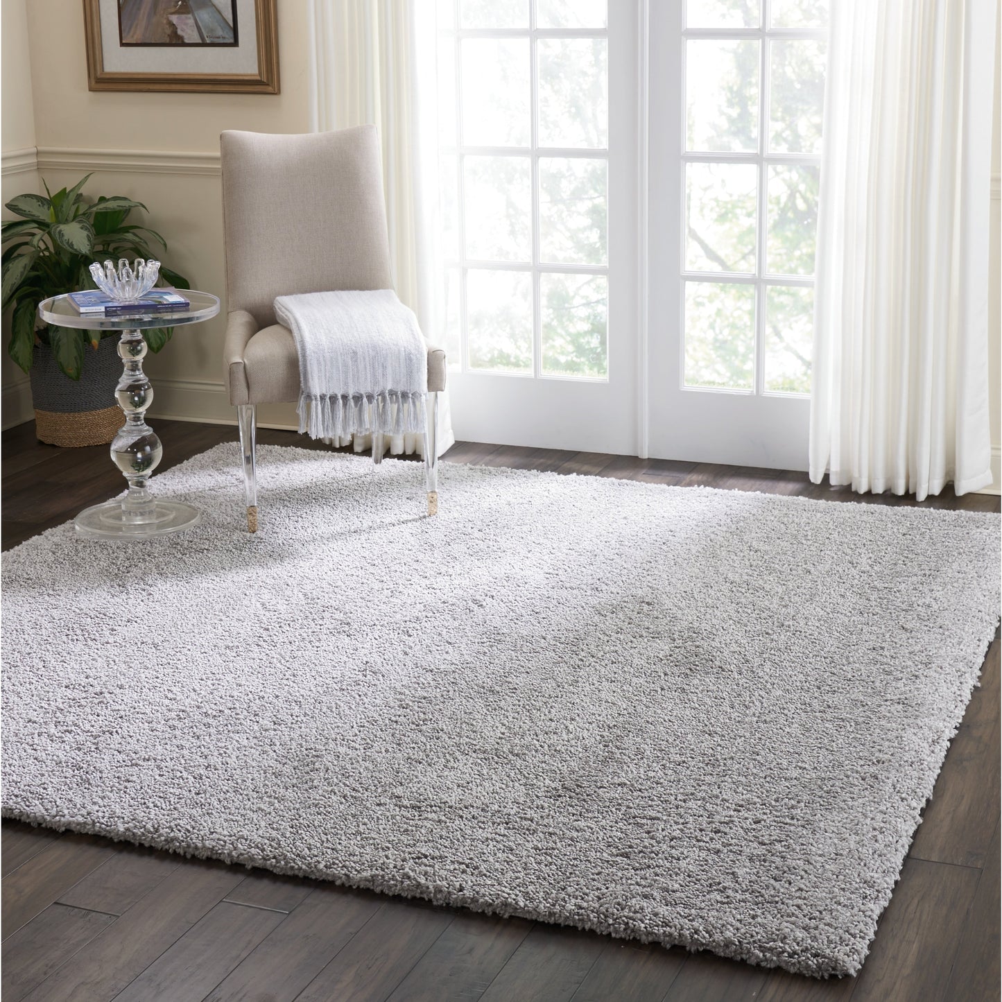 Nourison Malibu Shag Moderner Plüsch-Teppich in fester Ausführung