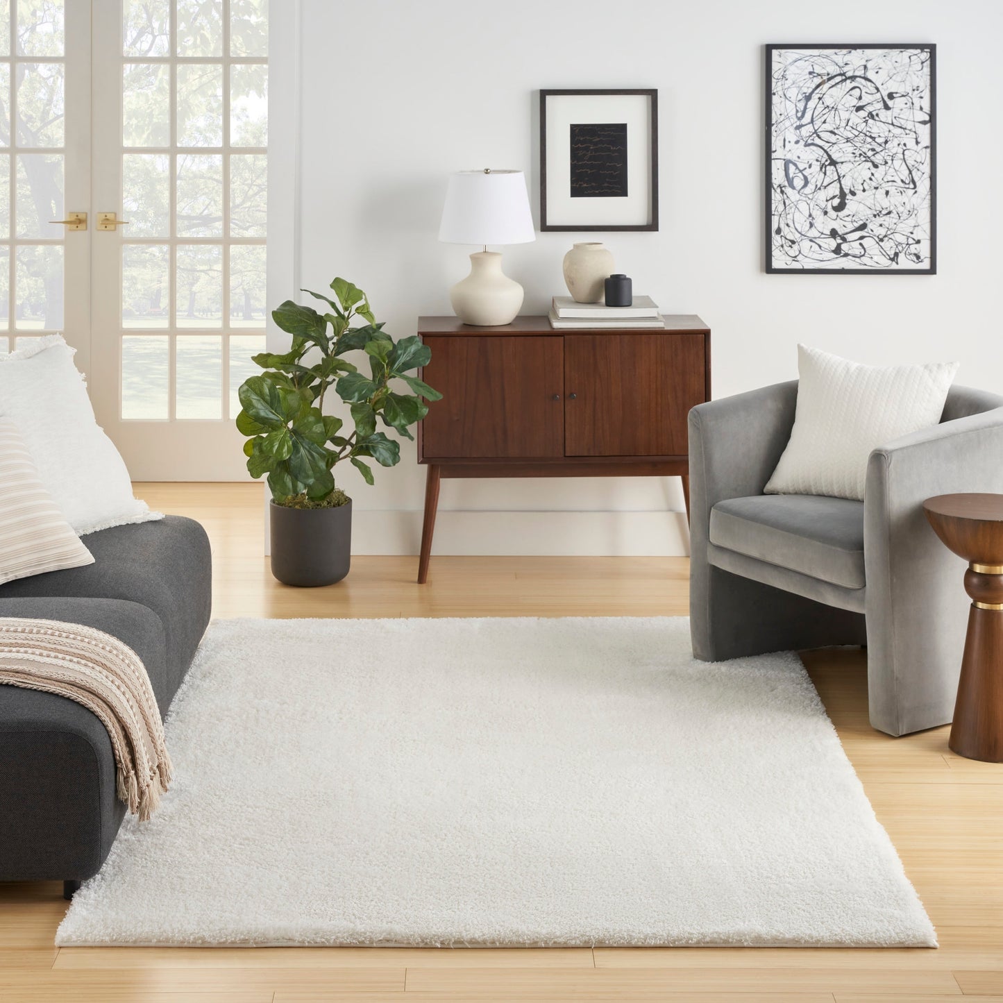 Nourison Pacific Shag Indoor only Solid Area Rug