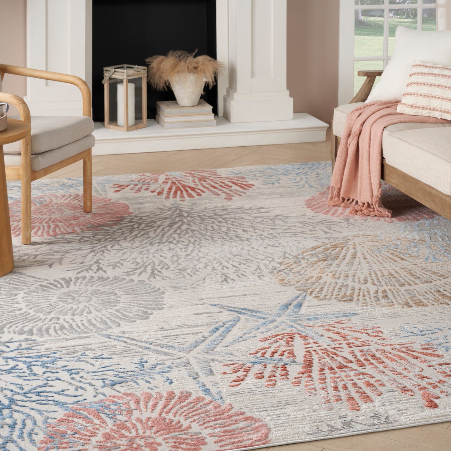 Nourison Pompeii Coastal Beach Muscheln und Korallen Bereich Teppich