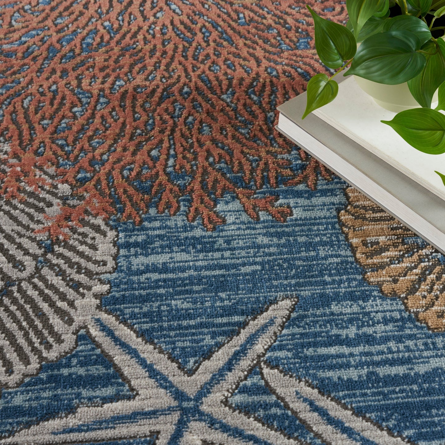 Nourison Pompeii Coastal Beach Muscheln und Korallen Bereich Teppich