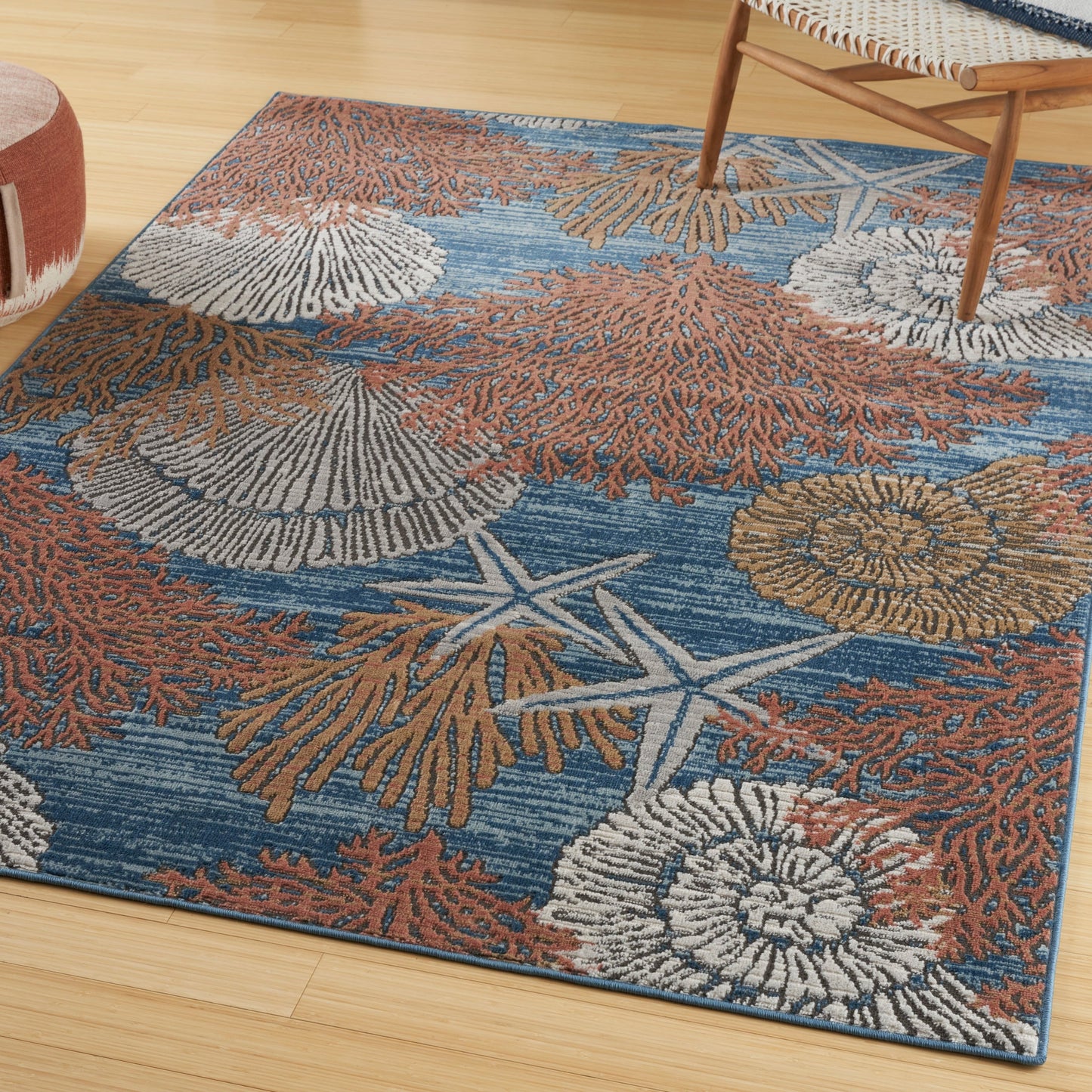 Nourison Pompeii Coastal Beach Muscheln und Korallen Bereich Teppich