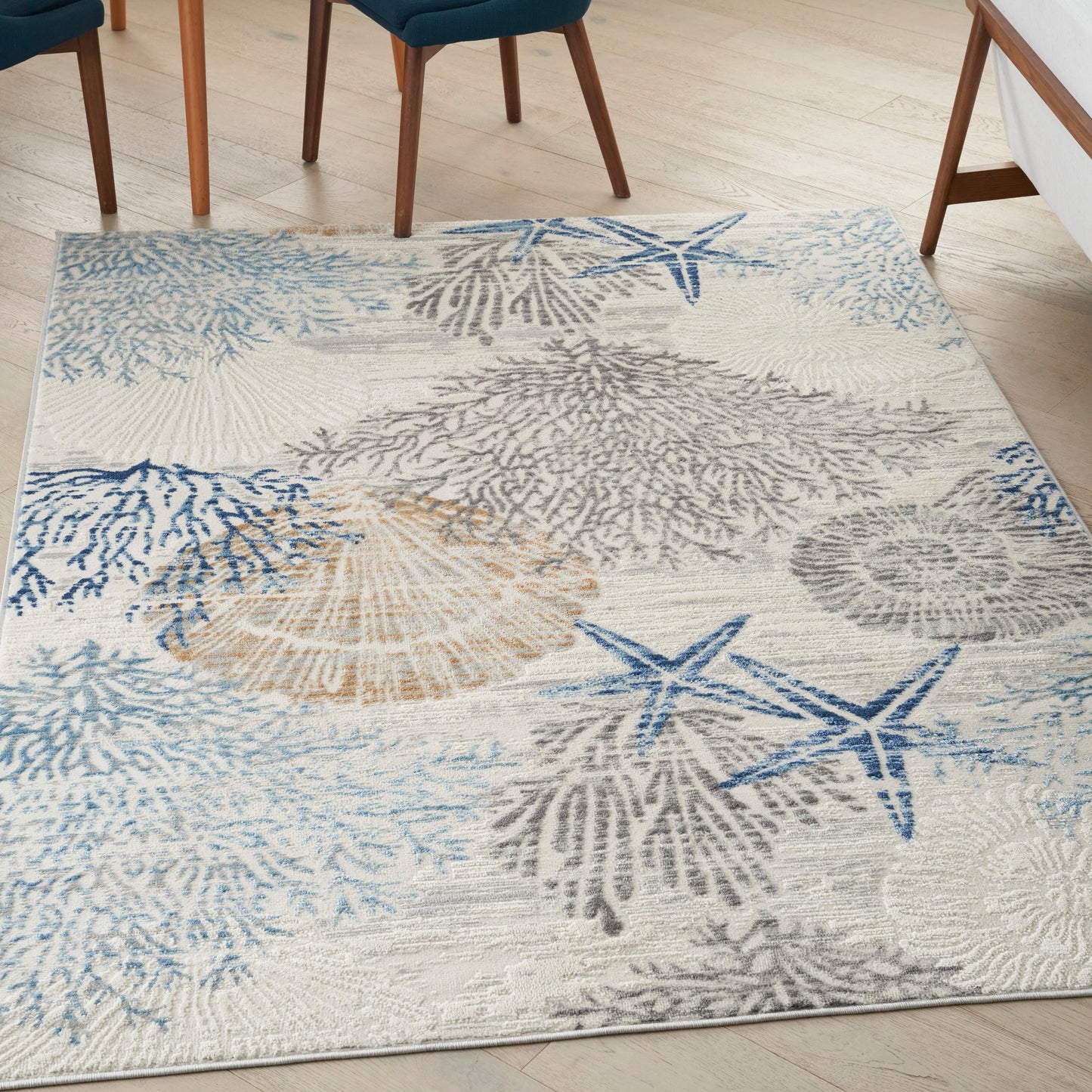 Nourison Pompeii Coastal Beach Muscheln und Korallen Bereich Teppich