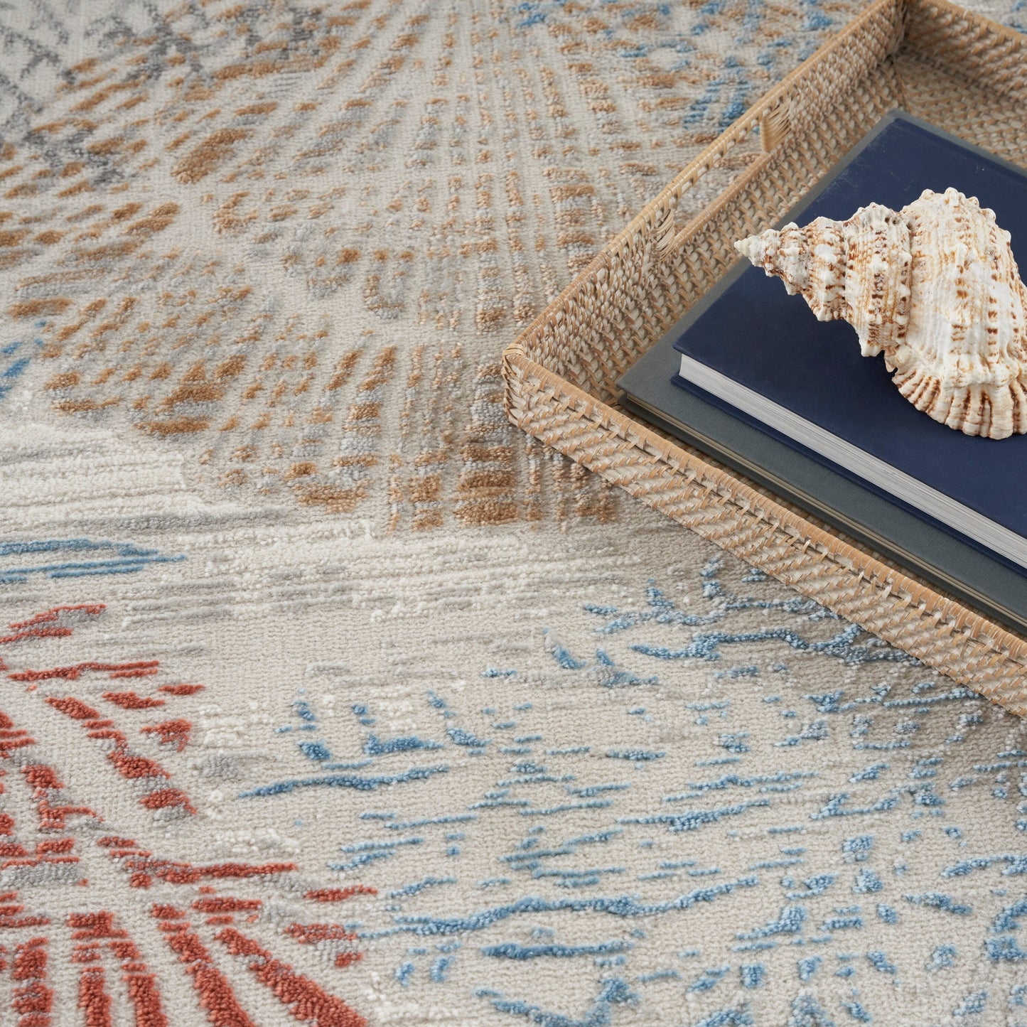 Nourison Pompeii Coastal Beach Muscheln und Korallen Bereich Teppich