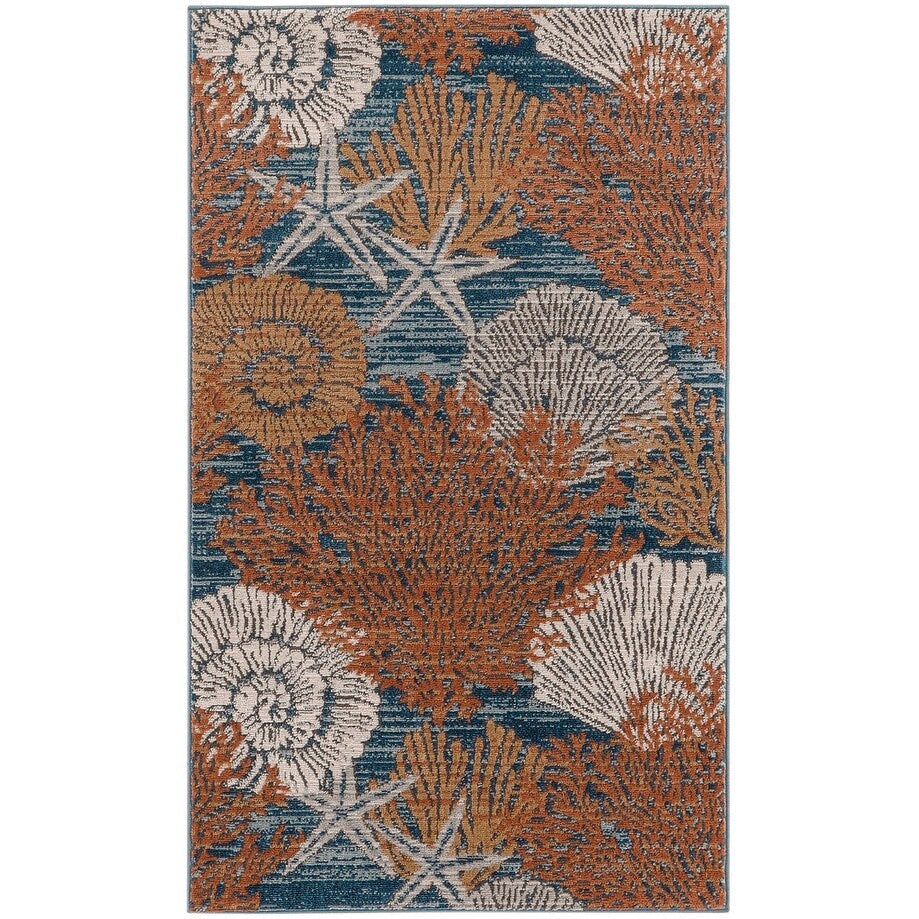 Nourison Pompeii Coastal Beach Muscheln und Korallen Bereich Teppich