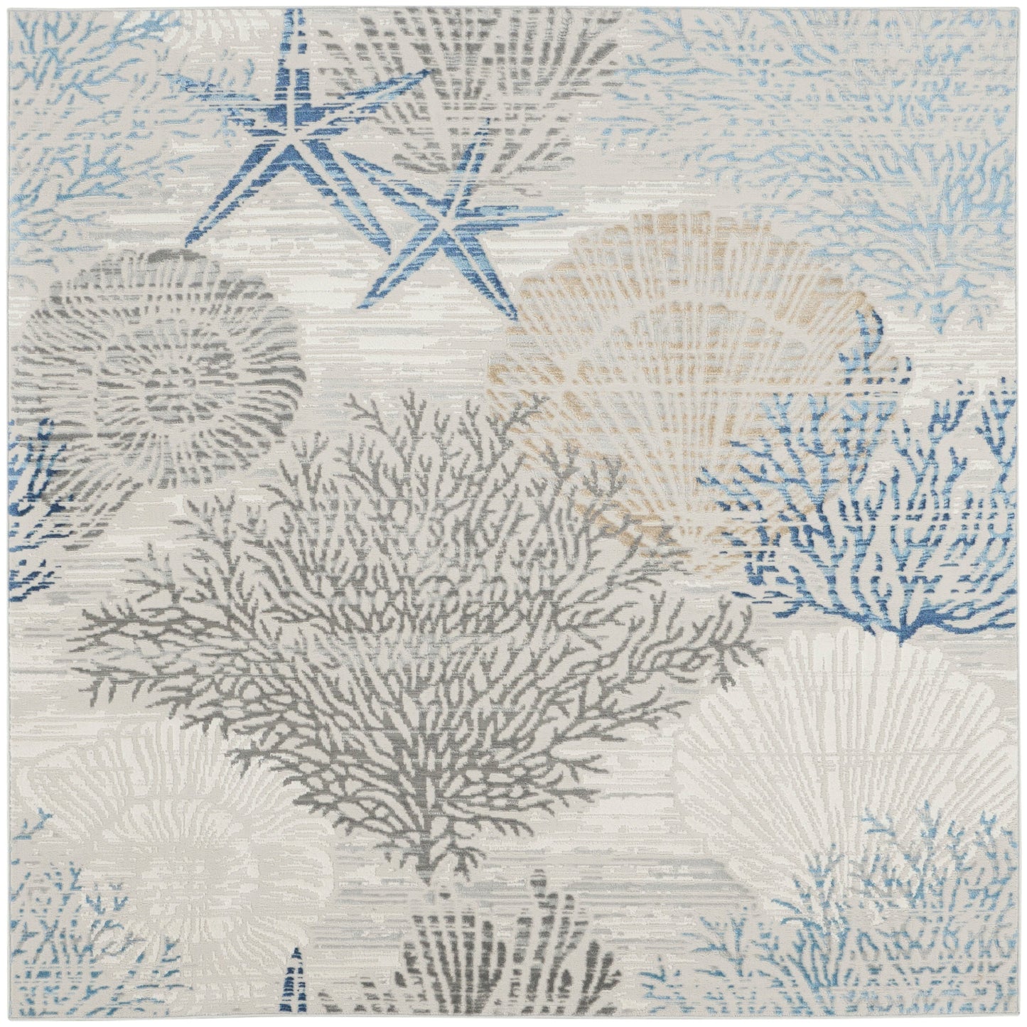 Nourison Pompeii Coastal Beach Muscheln und Korallen Bereich Teppich
