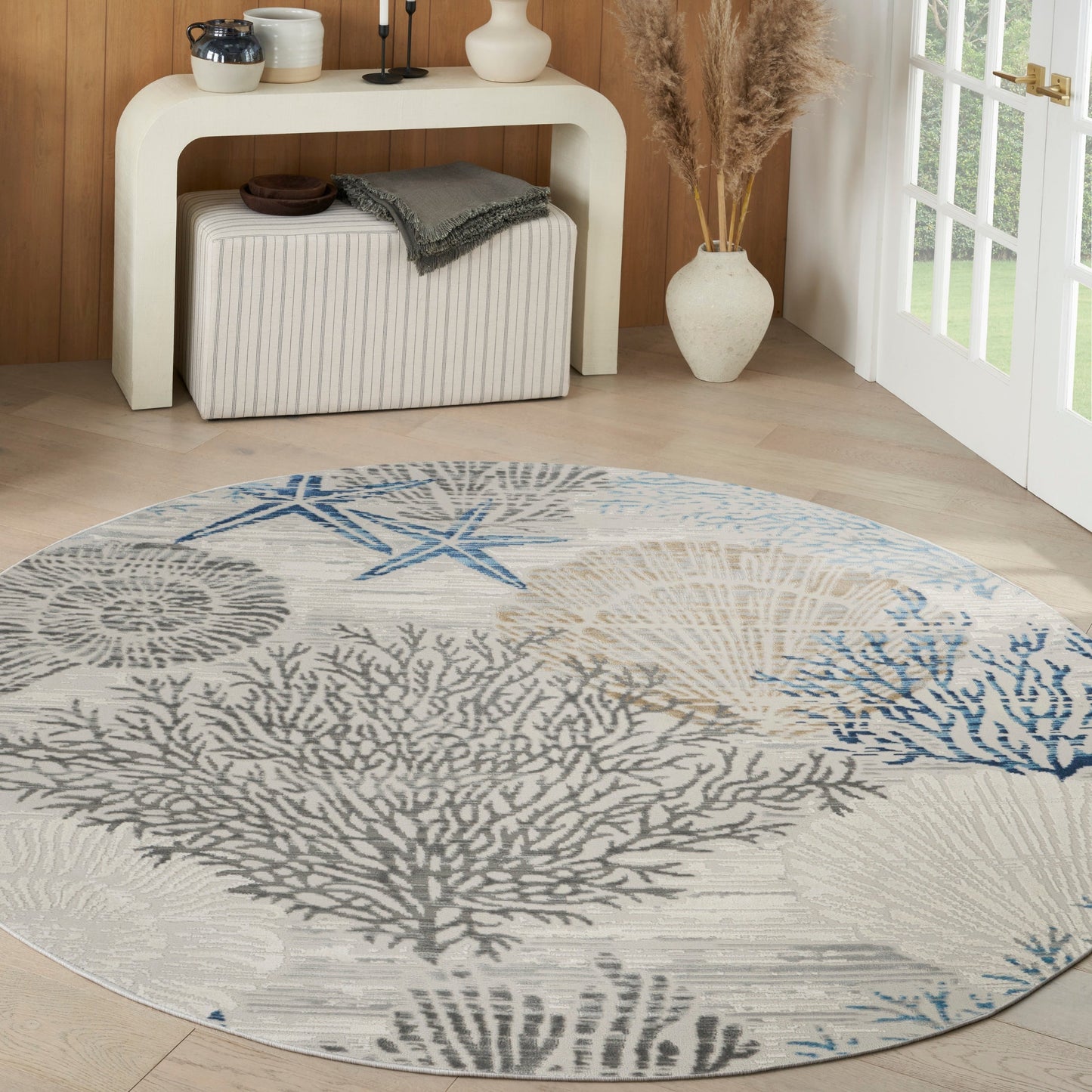 Nourison Pompeii Coastal Beach Muscheln und Korallen Bereich Teppich