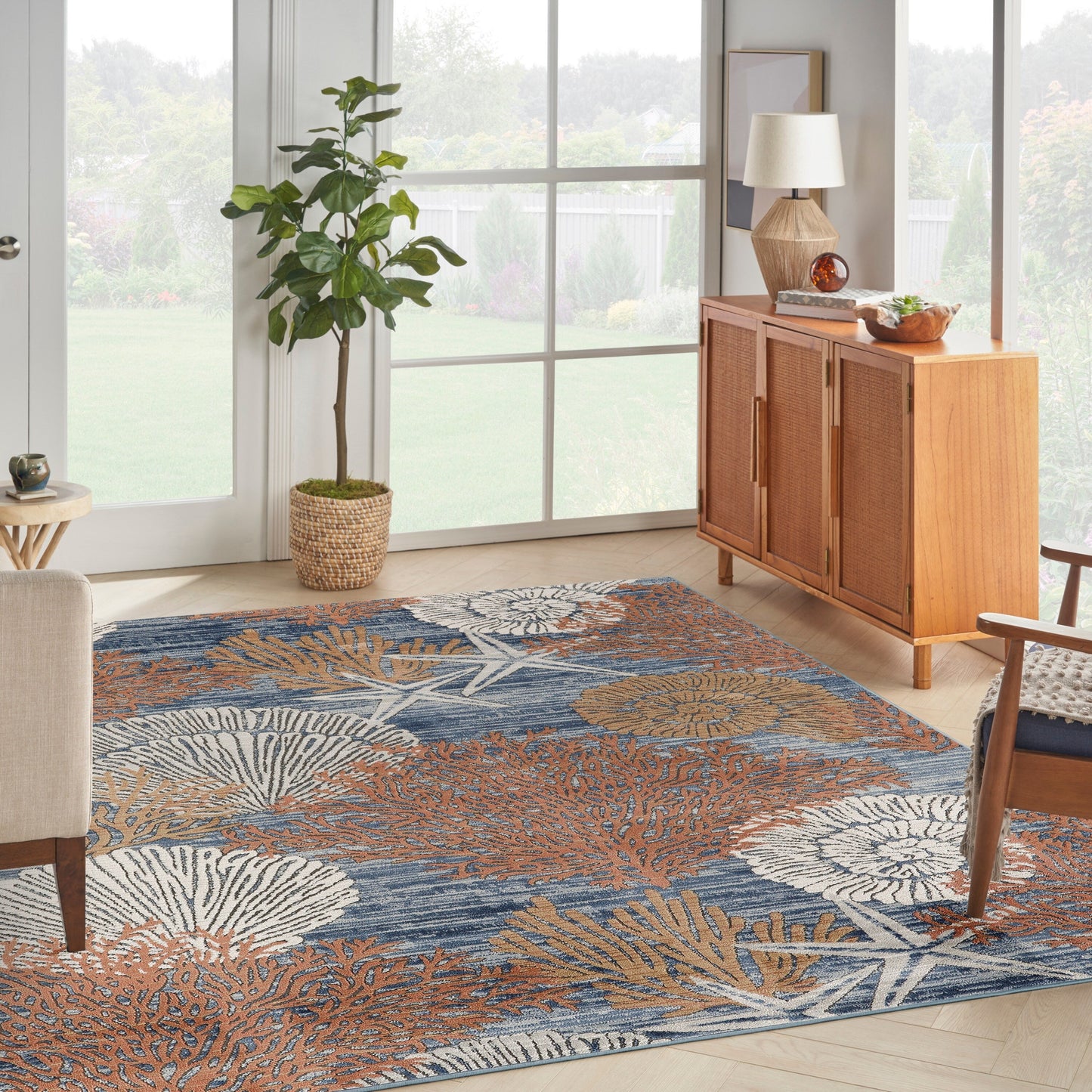 Nourison Pompeii Coastal Beach Muscheln und Korallen Bereich Teppich