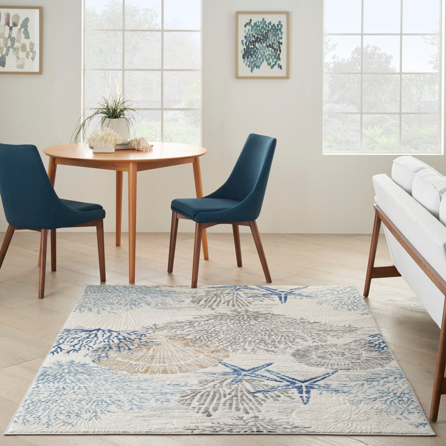Nourison Pompeii Coastal Beach Muscheln und Korallen Bereich Teppich