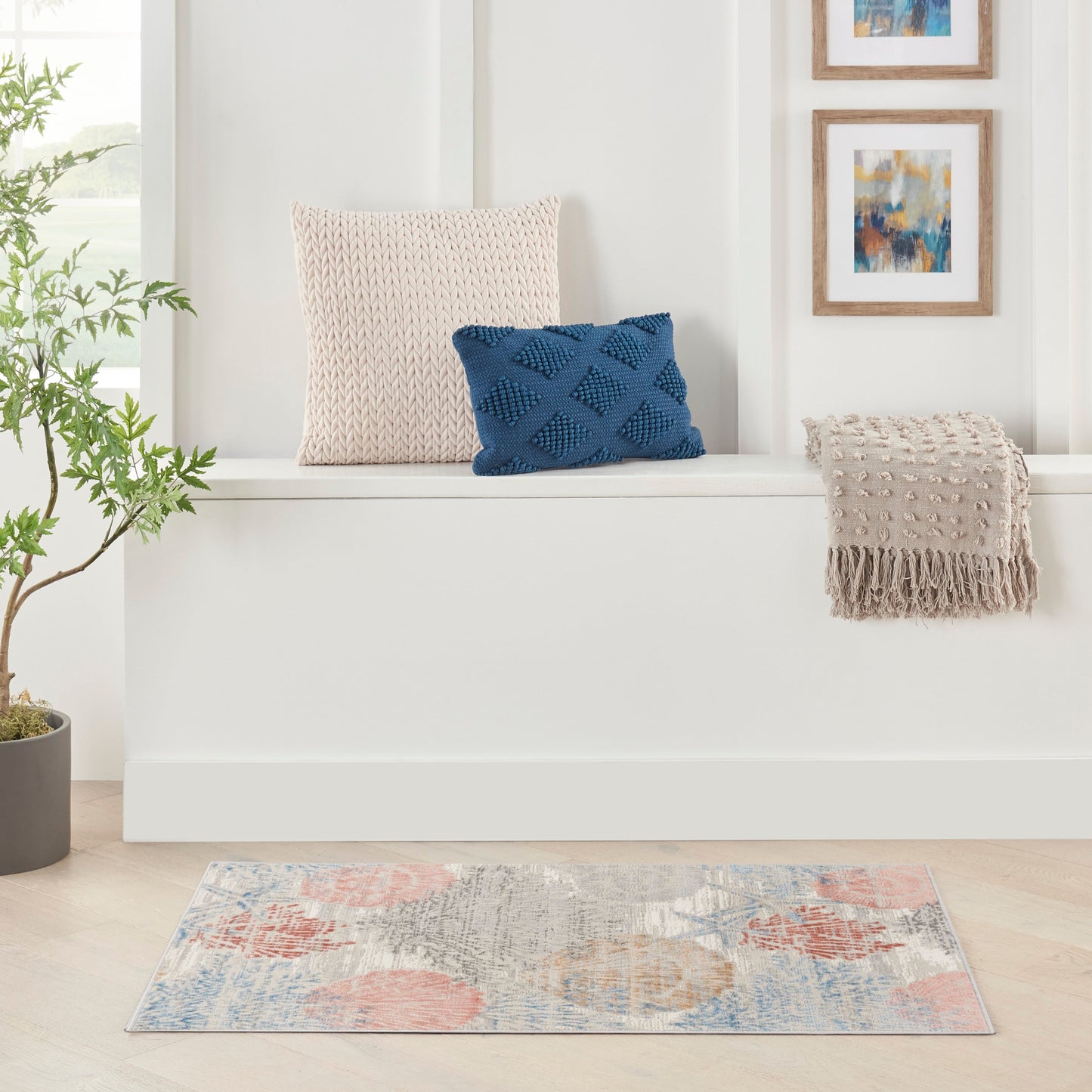 Nourison Pompeii Coastal Beach Muscheln und Korallen Bereich Teppich