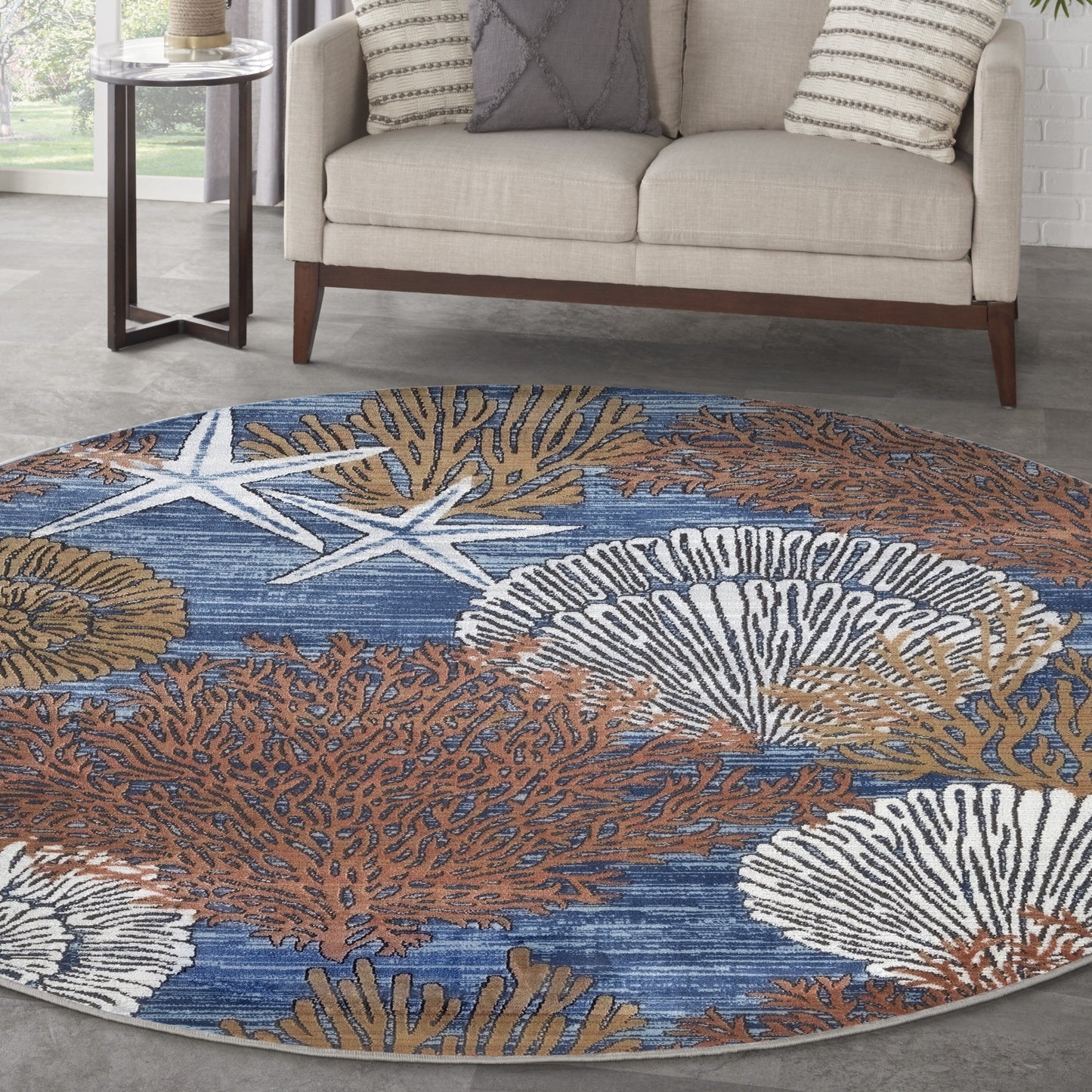 Nourison Pompeii Coastal Beach Muscheln und Korallen Bereich Teppich