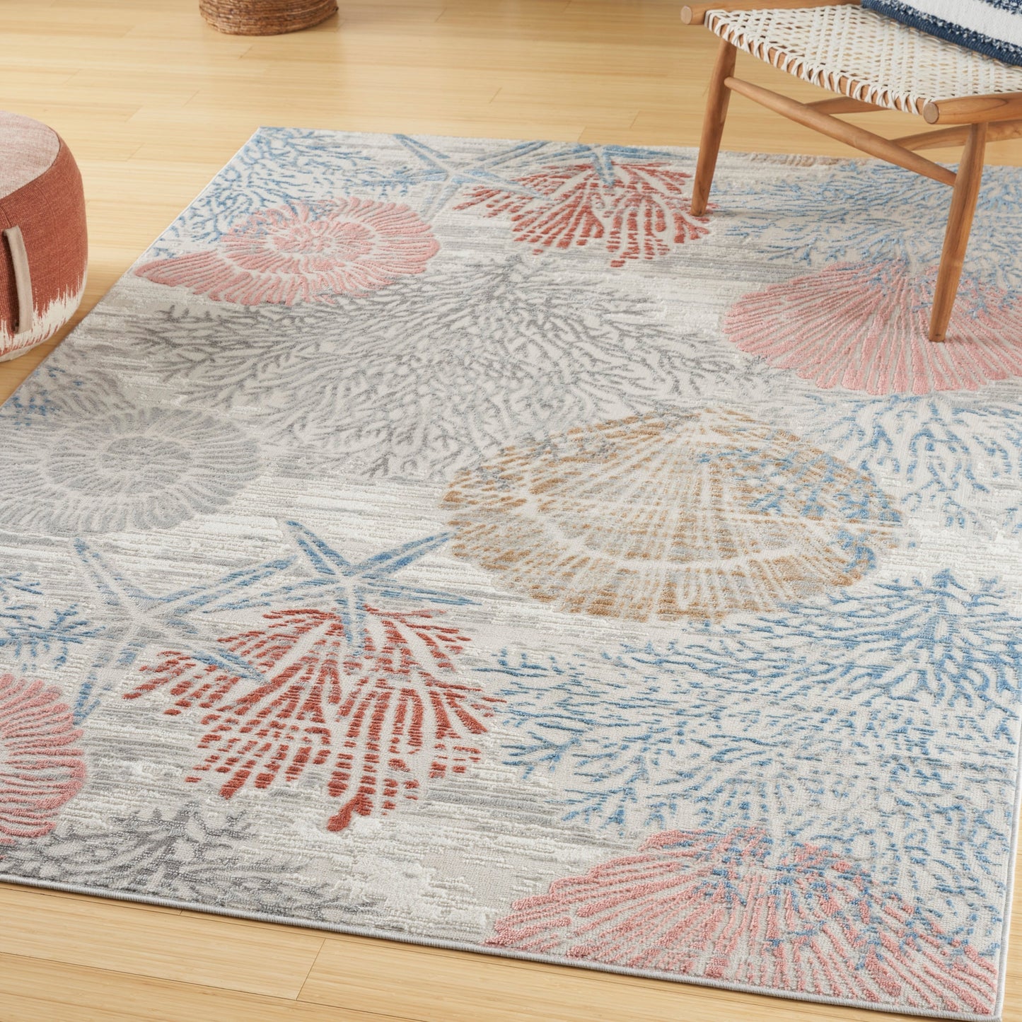 Nourison Pompeii Coastal Beach Muscheln und Korallen Bereich Teppich