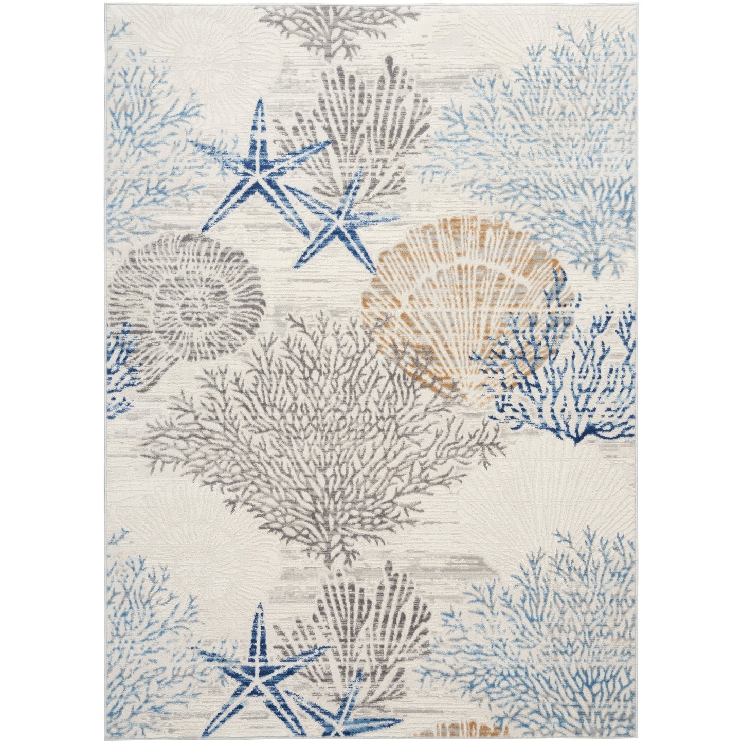 Nourison Pompeii Coastal Beach Muscheln und Korallen Bereich Teppich