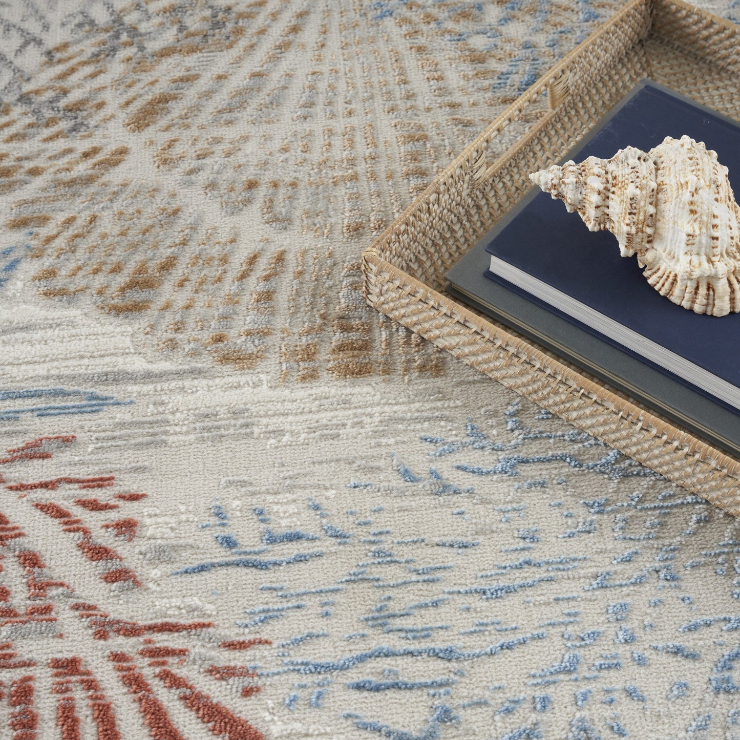 Nourison Pompeii Coastal Beach Muscheln und Korallen Bereich Teppich