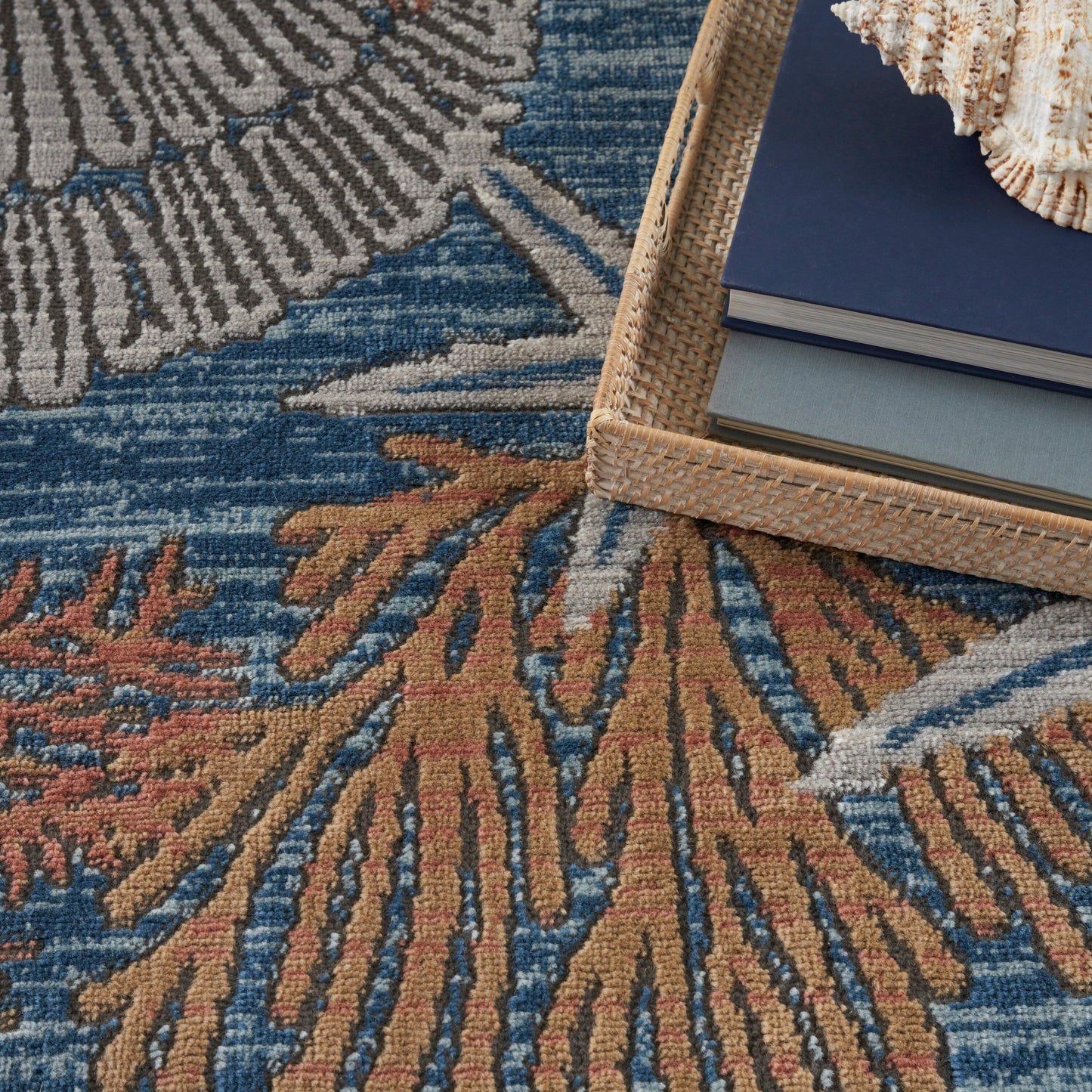 Nourison Pompeii Coastal Beach Muscheln und Korallen Bereich Teppich