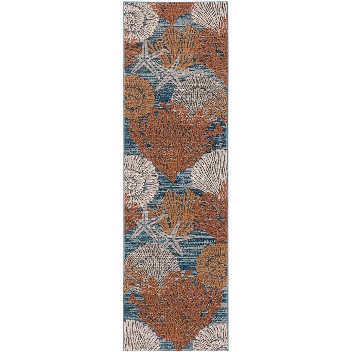 Nourison Pompeii Coastal Beach Muscheln und Korallen Bereich Teppich