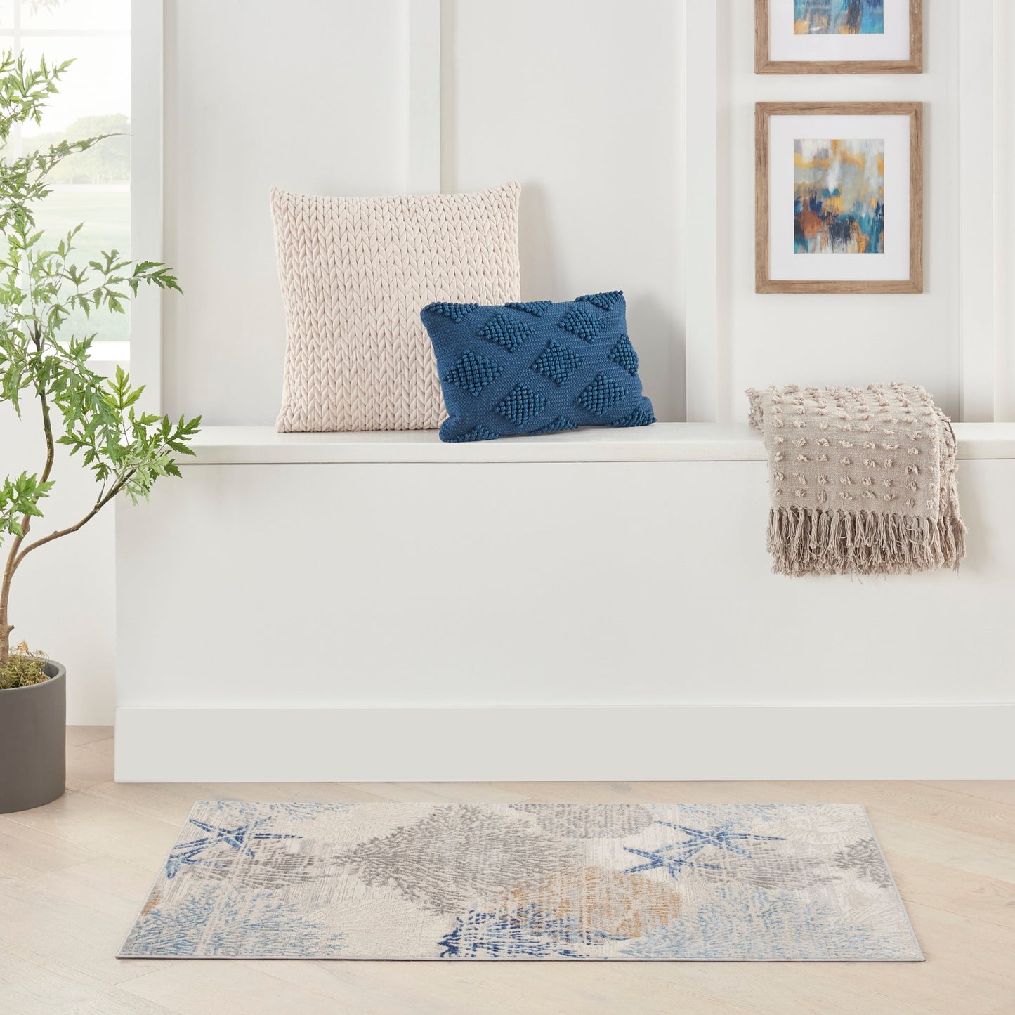 Nourison Pompeii Coastal Beach Muscheln und Korallen Bereich Teppich