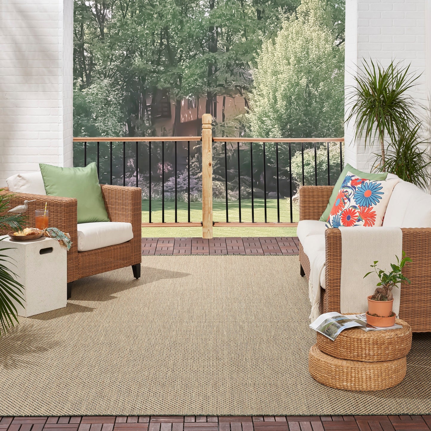 Nourison Positano Geometrischer Teppich für drinnen und draußen