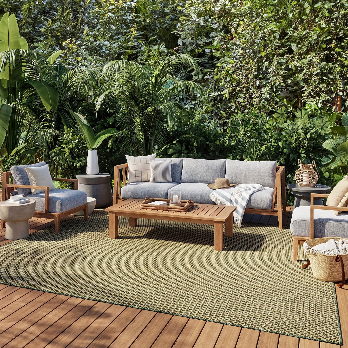 Nourison Positano Geometrischer Teppich für drinnen und draußen