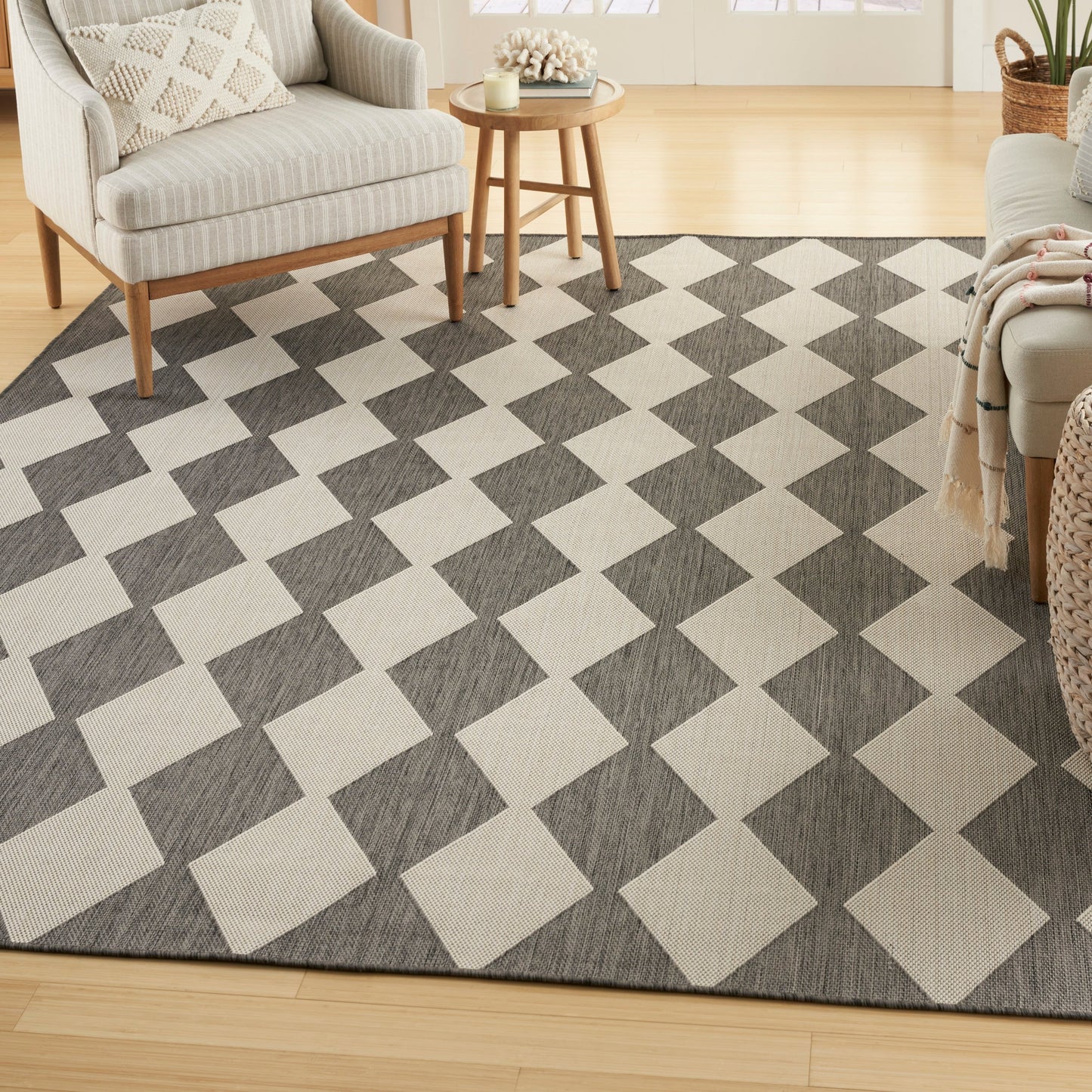 Nourison Positano Geometrischer Teppich für drinnen und draußen