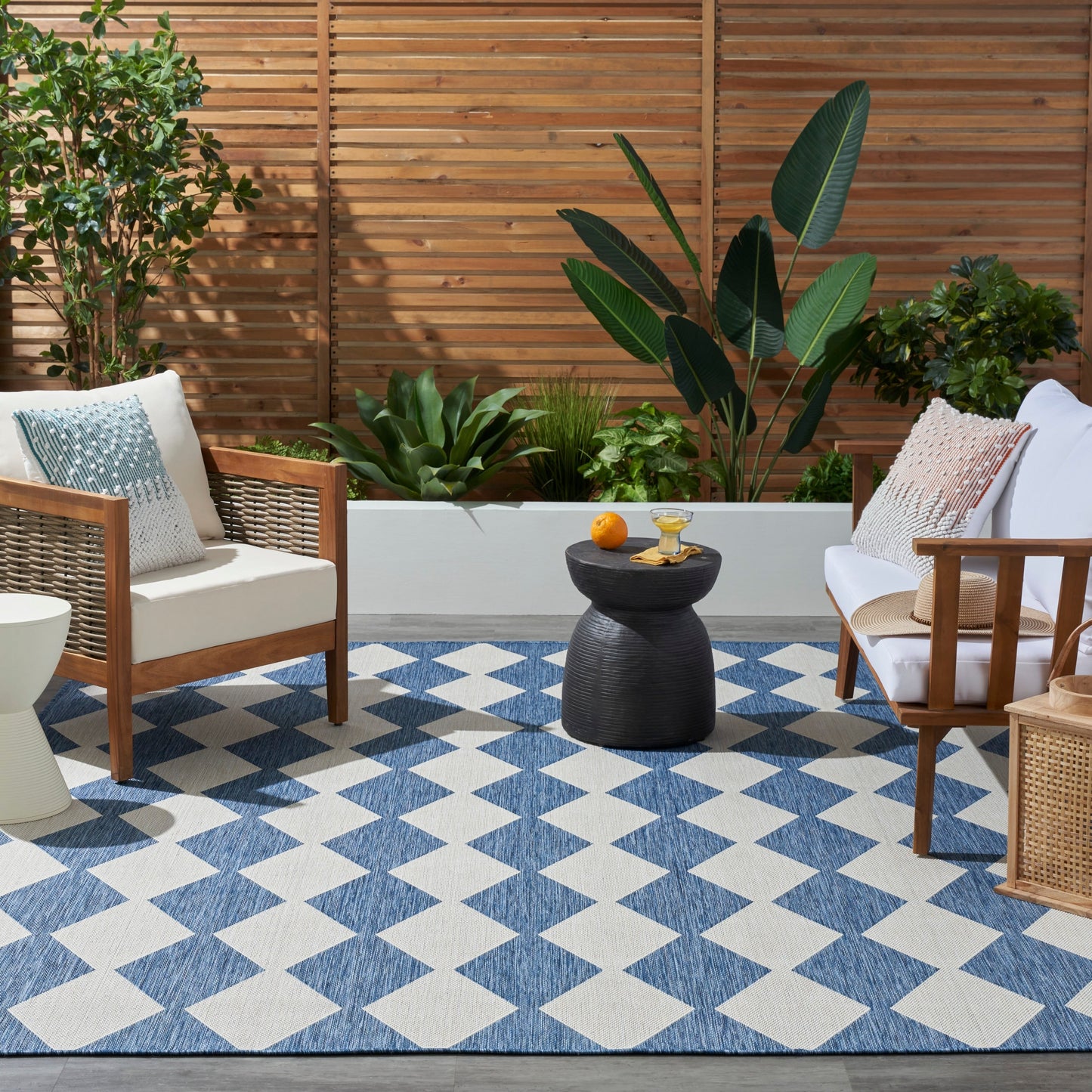 Nourison Positano Geometrischer Teppich für drinnen und draußen