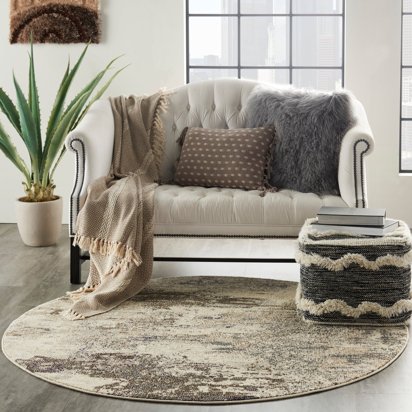 Nourison Moderner abstrakter Sublime-Teppich