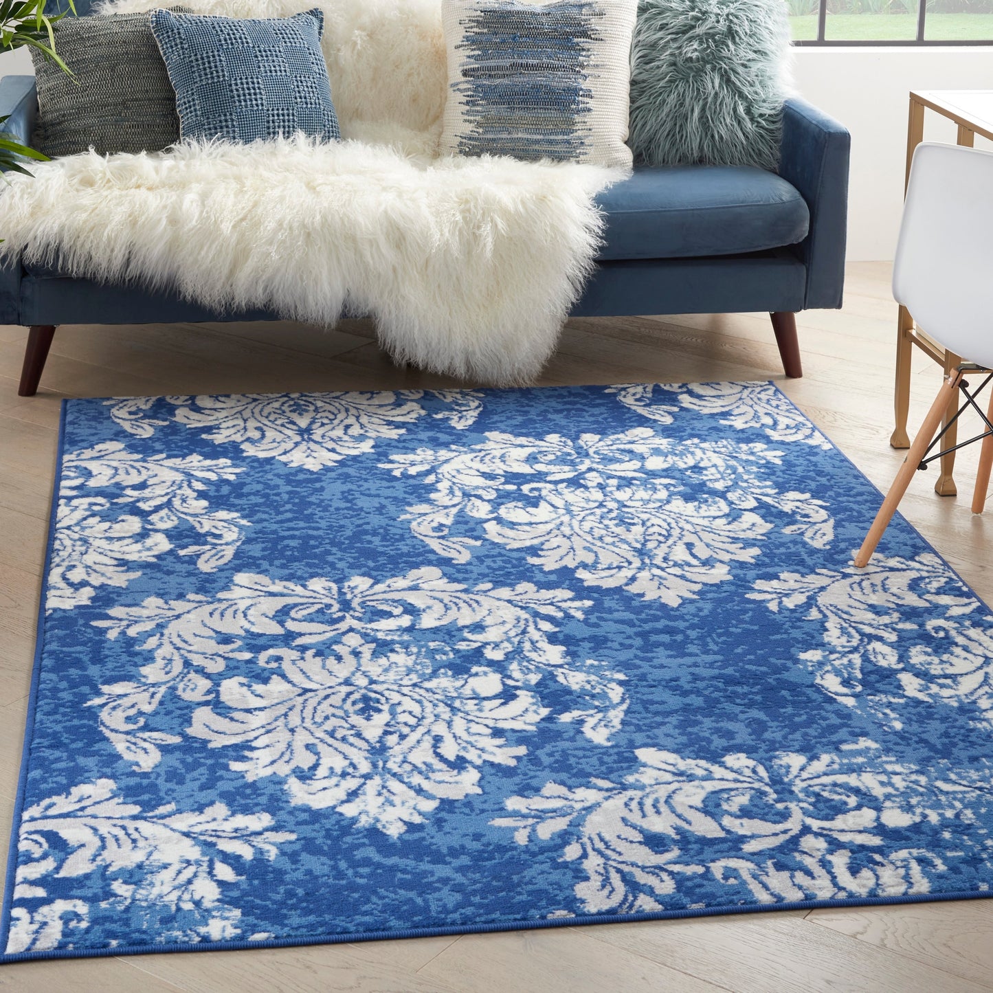 Nourison Whimsicle French Country Botanical Elfenbein-Marine-Teppich