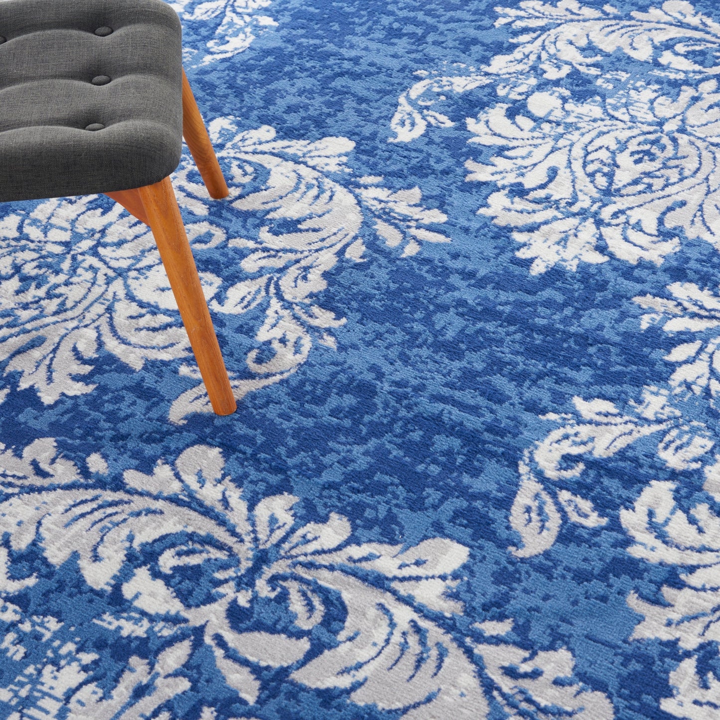 Nourison Whimsicle French Country Botanical Elfenbein-Marine-Teppich
