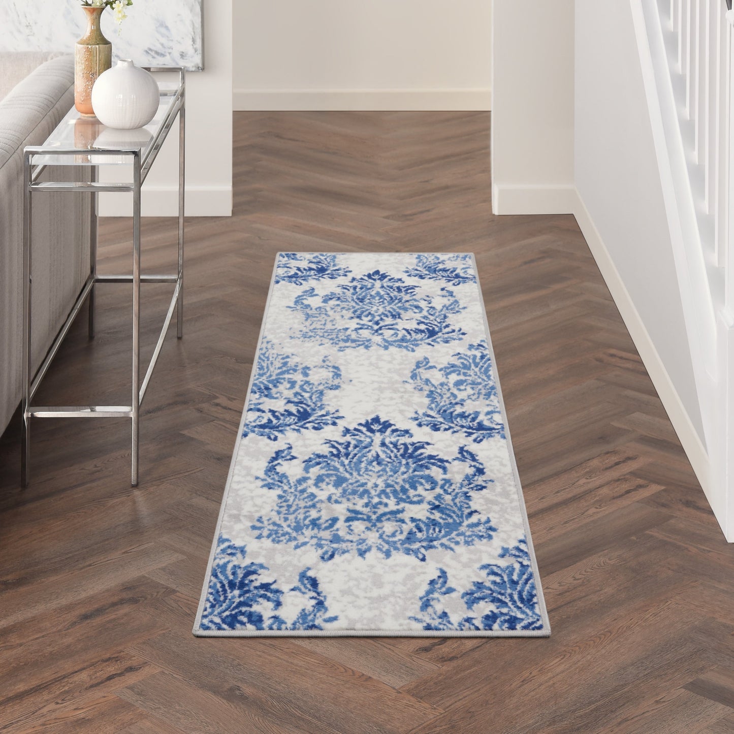 Nourison Whimsicle French Country Botanical Elfenbein-Marine-Teppich