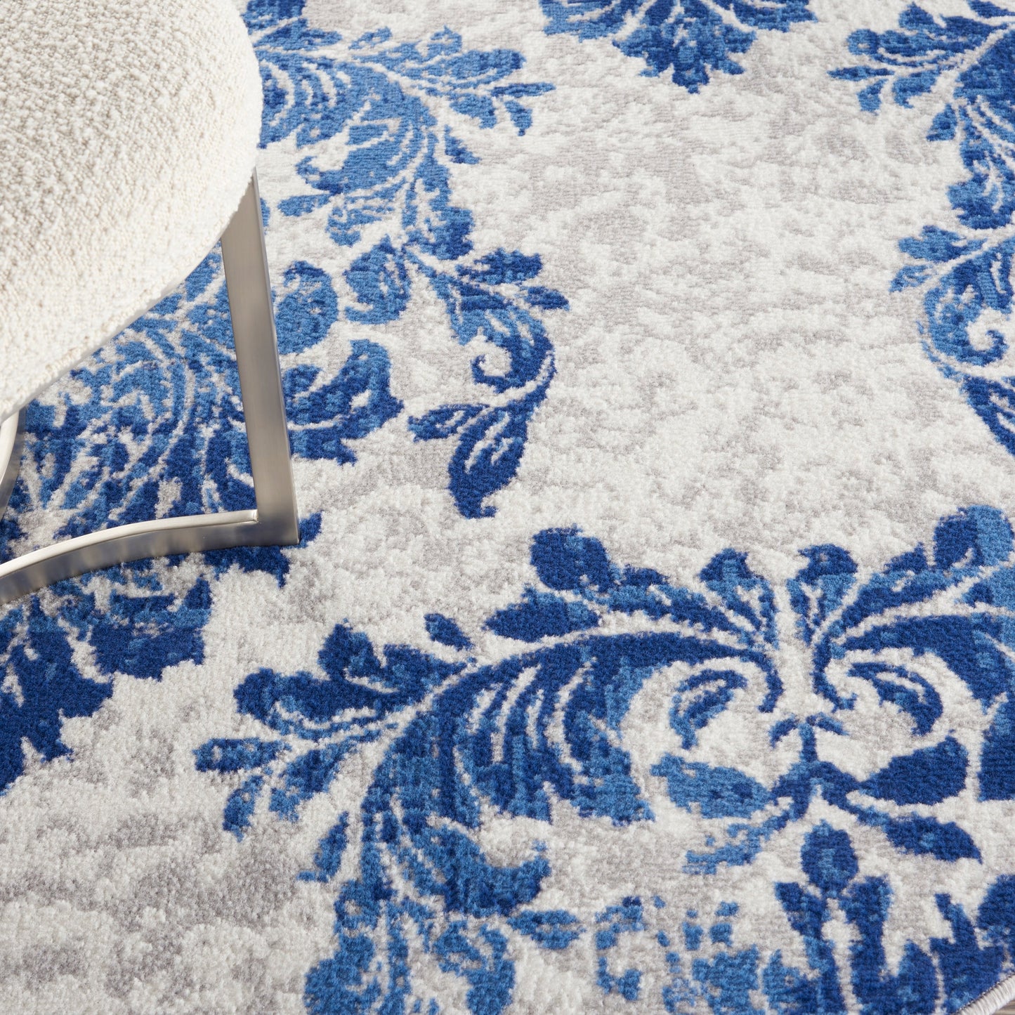Nourison Whimsicle French Country Botanical Elfenbein-Marine-Teppich