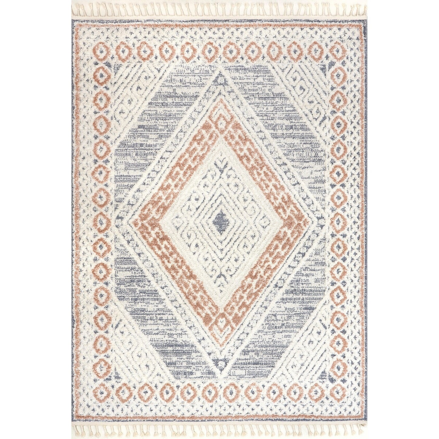 Nuloom-Akazien-Teppich mit Rautenquasten