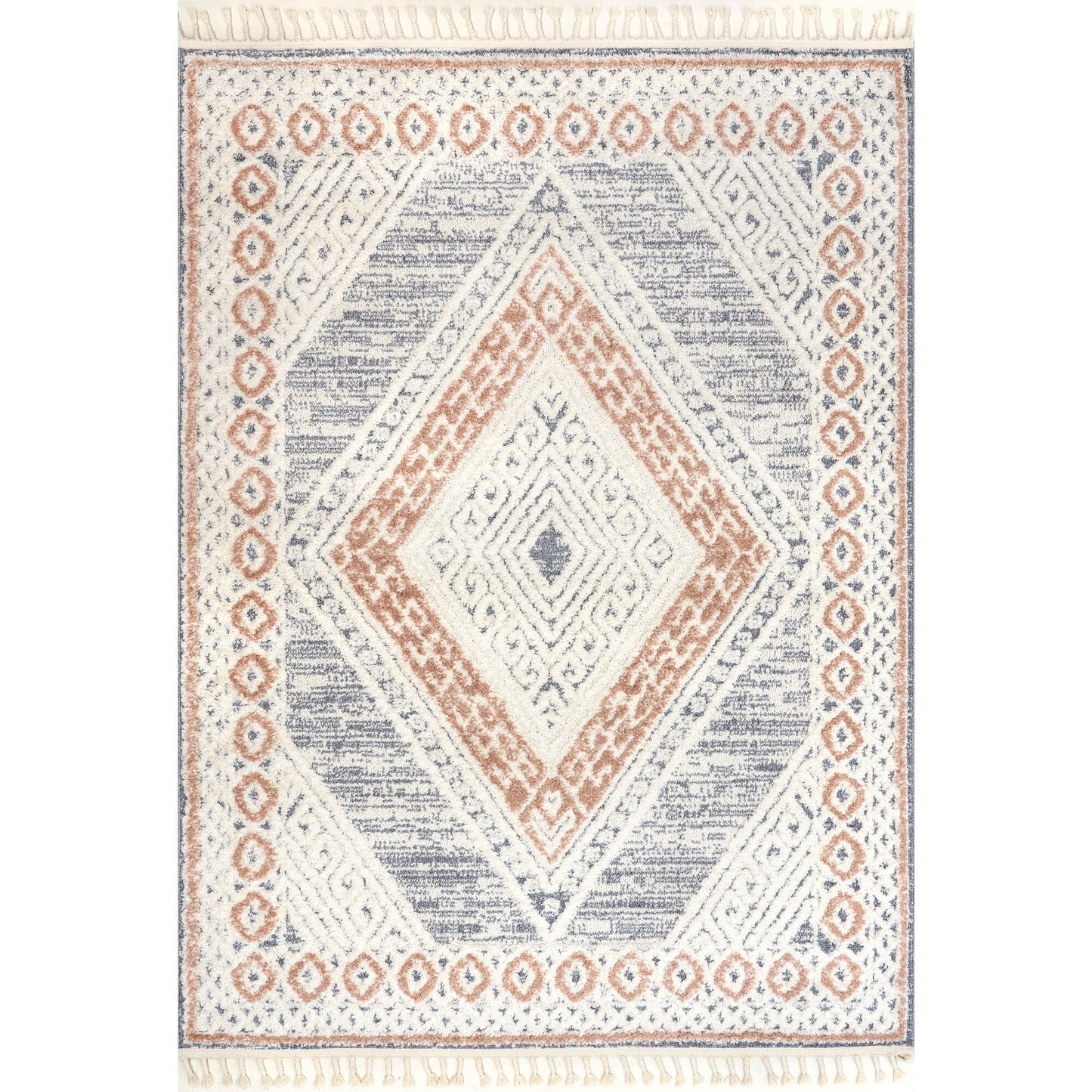 Nuloom-Akazien-Teppich mit Rautenquasten