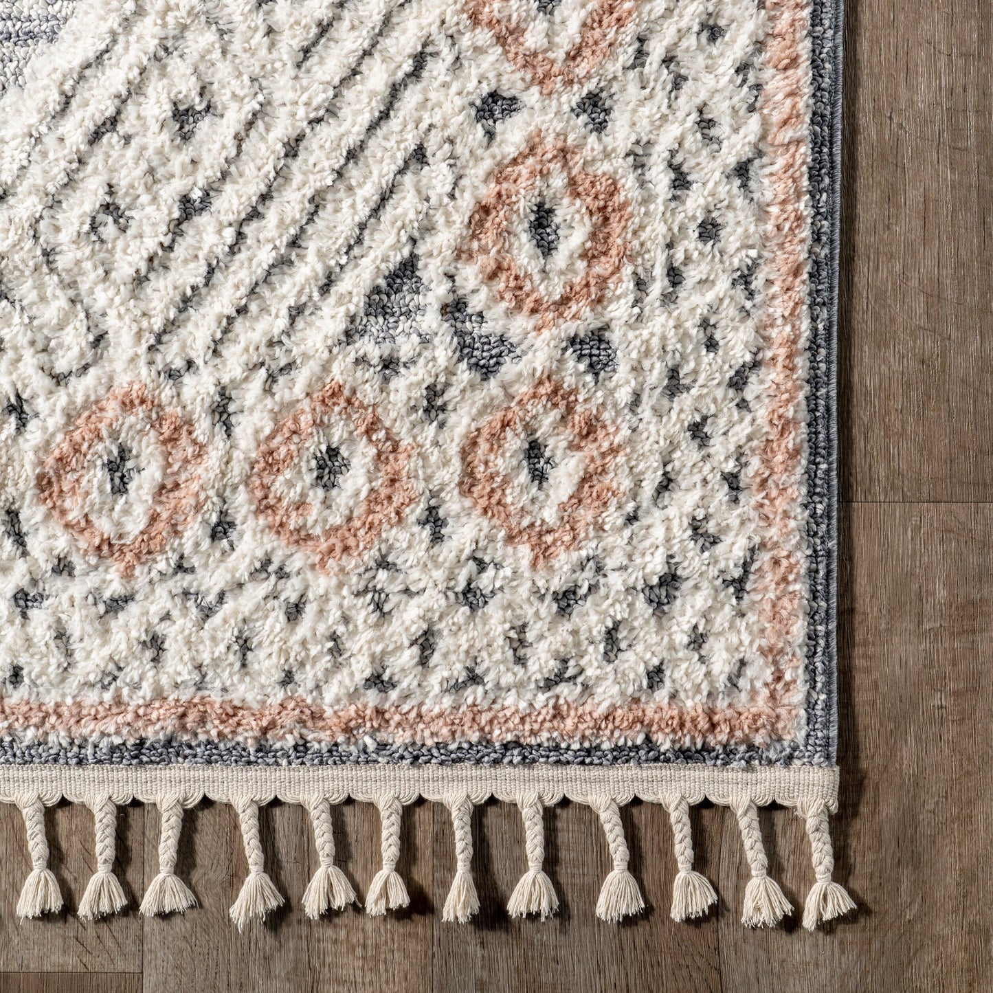 Nuloom-Akazien-Teppich mit Rautenquasten