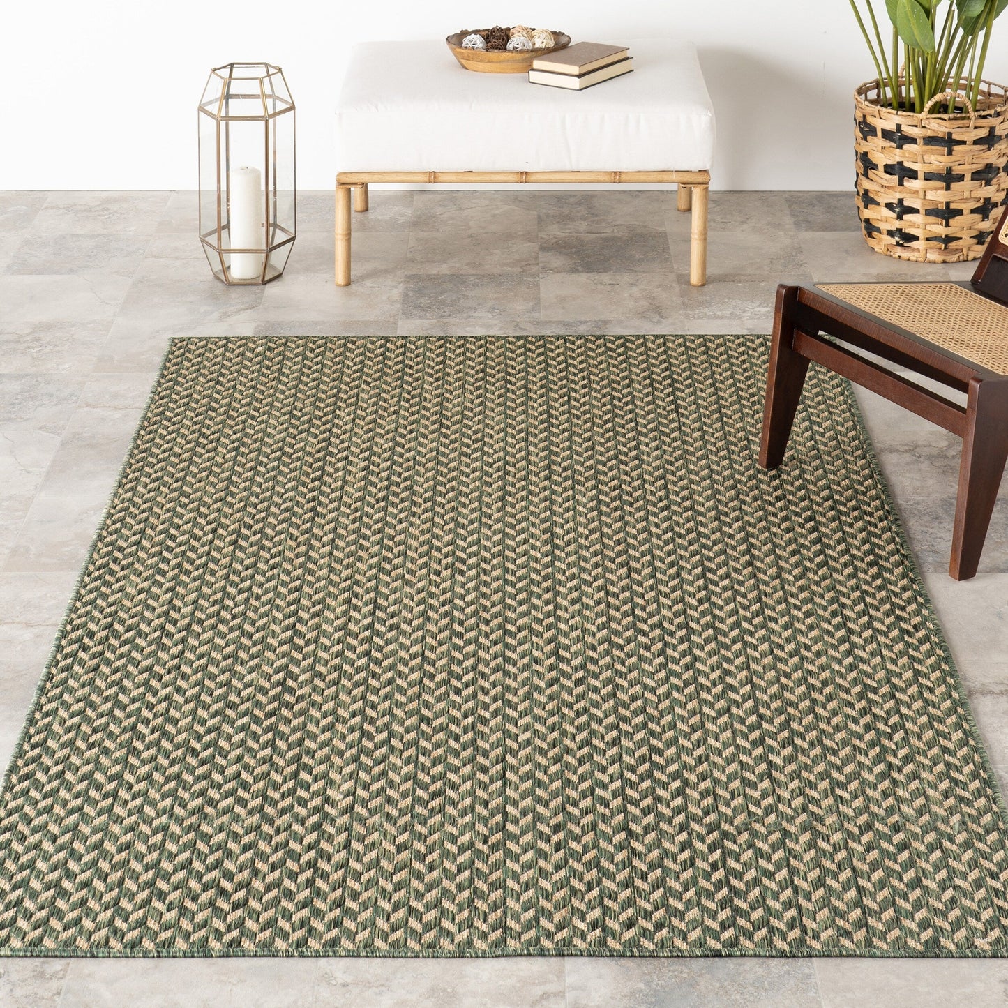 Nuloom Camryn Fischgräten-Teppich für drinnen und draußen