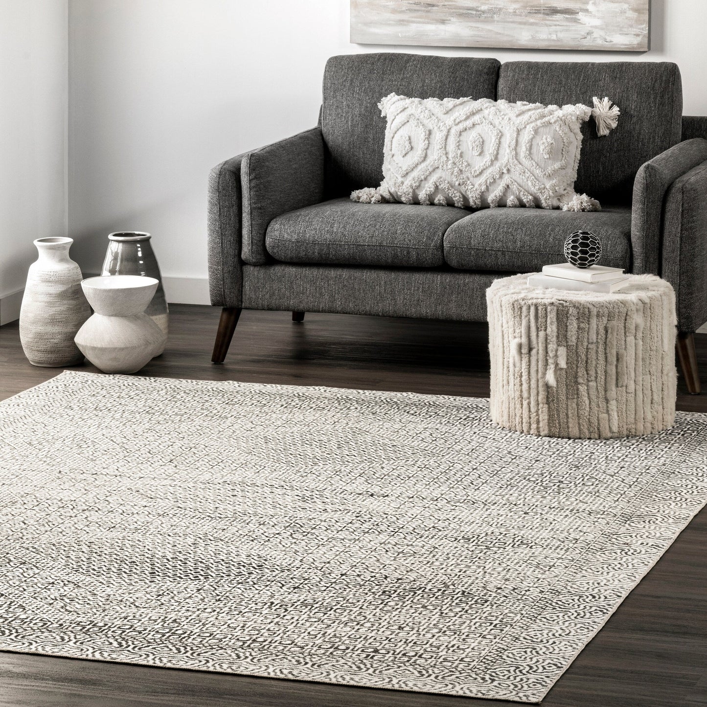 Nuloom Hart SpinClean Abstrakter Tribal-Teppich, maschinenwaschbar