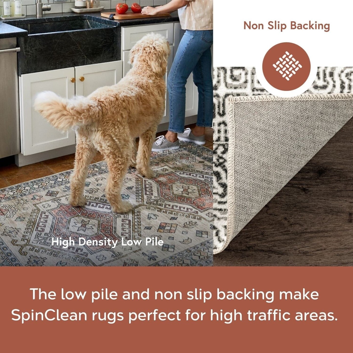 Nuloom Hart SpinClean Abstrakter Tribal-Teppich, maschinenwaschbar