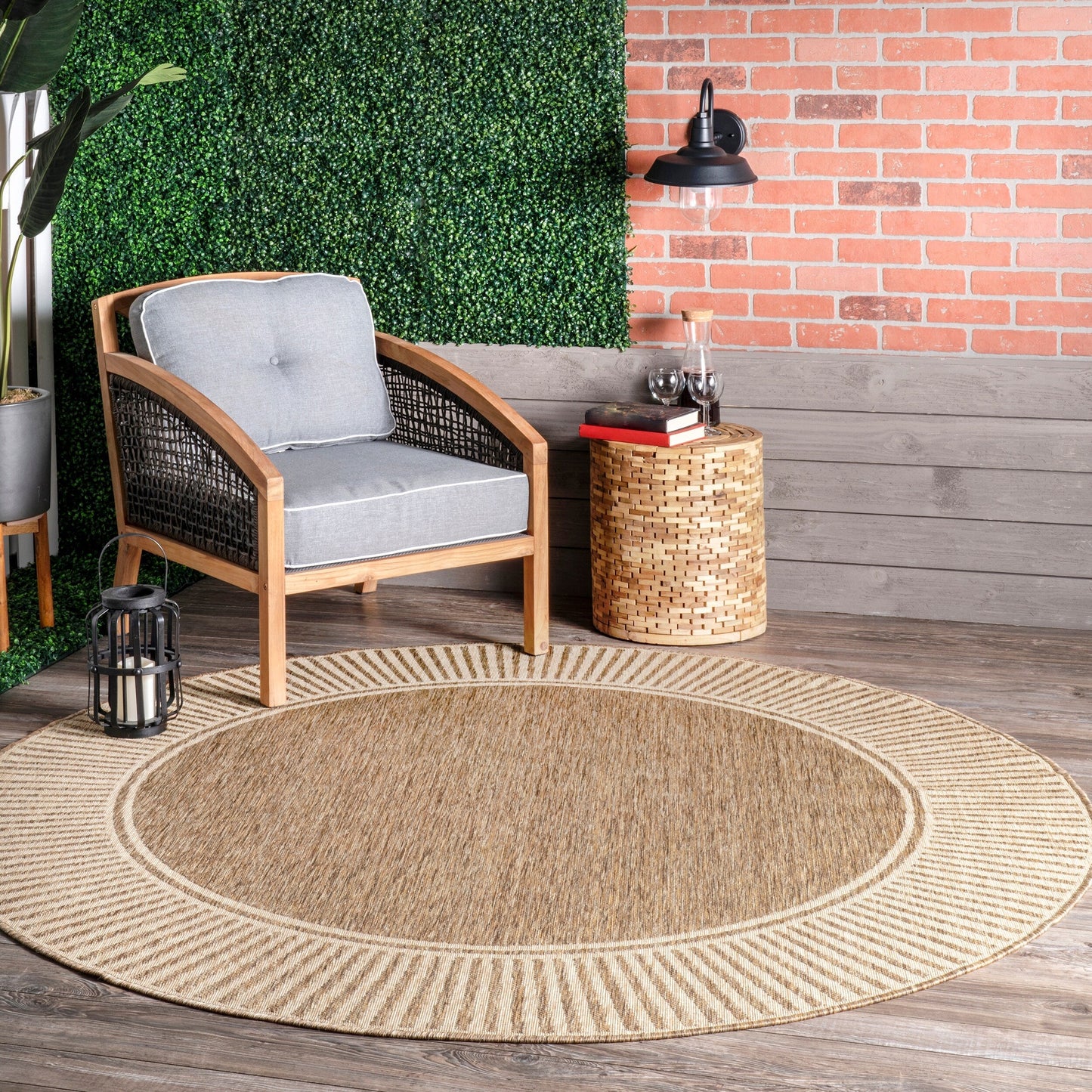 Nuloom Leah Classic Bordered Indoor/Outdoor-Teppich