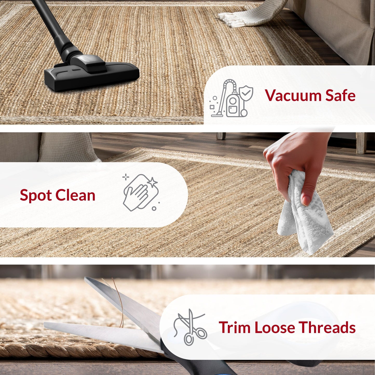Nuloom Rikki Coastal Geflochtener Jute-Teppich