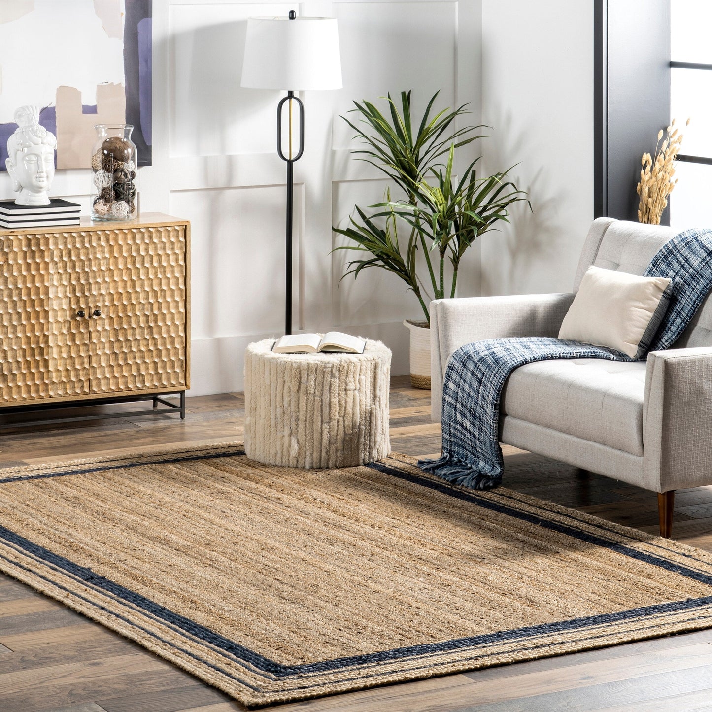 Nuloom Rikki Coastal Geflochtener Jute-Teppich