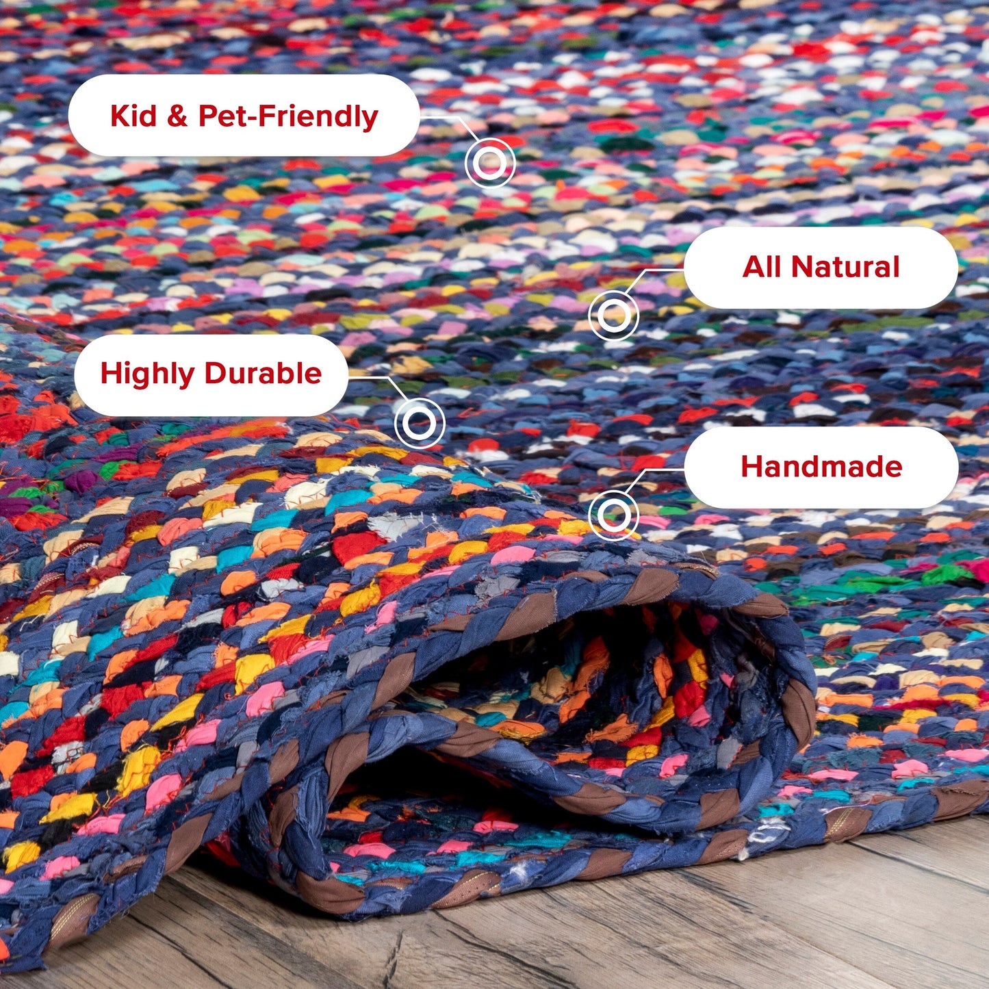 Nuloom Tammara Bohemian Handgeflochtener Flächenteppich