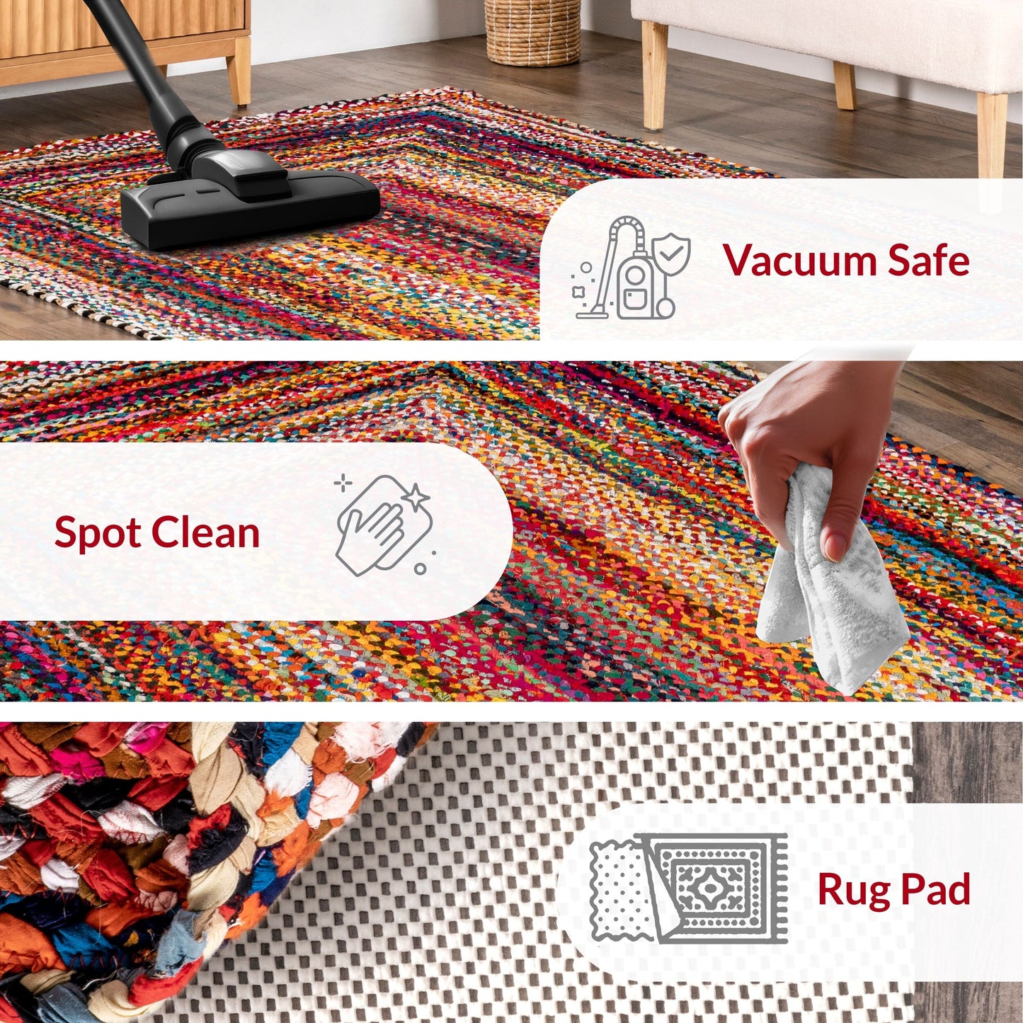 Nuloom Tammara Bohemian Handgeflochtener Flächenteppich